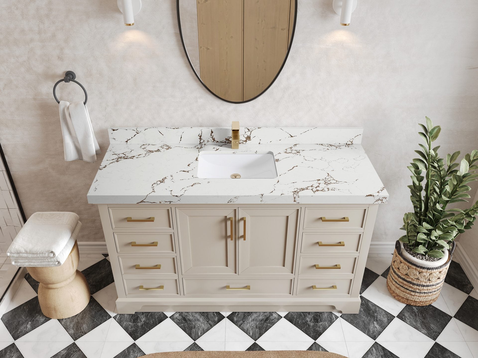 Charlotte 60 in. W x 22 in. D Single Sink Bathroom Vanity