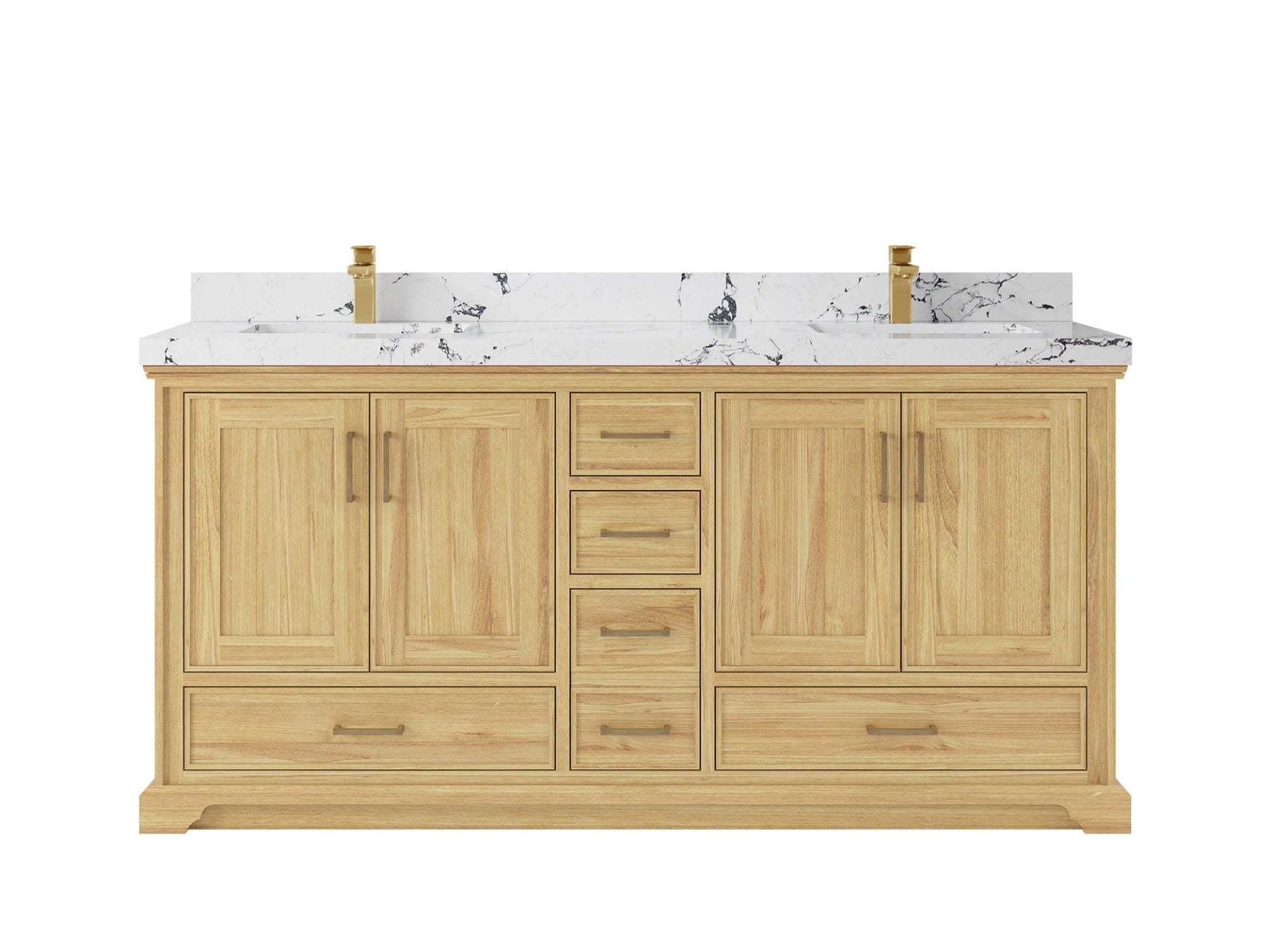 Charlotte Teak 72 in. W x 22 in. D Double Sink Bathroom Vanity in Light Natural with 2 in Viola Night Quartz Countertop