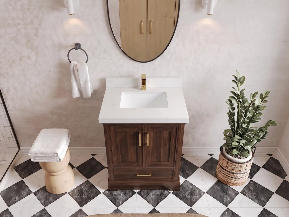 Charlotte 30 in. W x 22 in. D Single Sink Bathroom Teak Wood Vanity