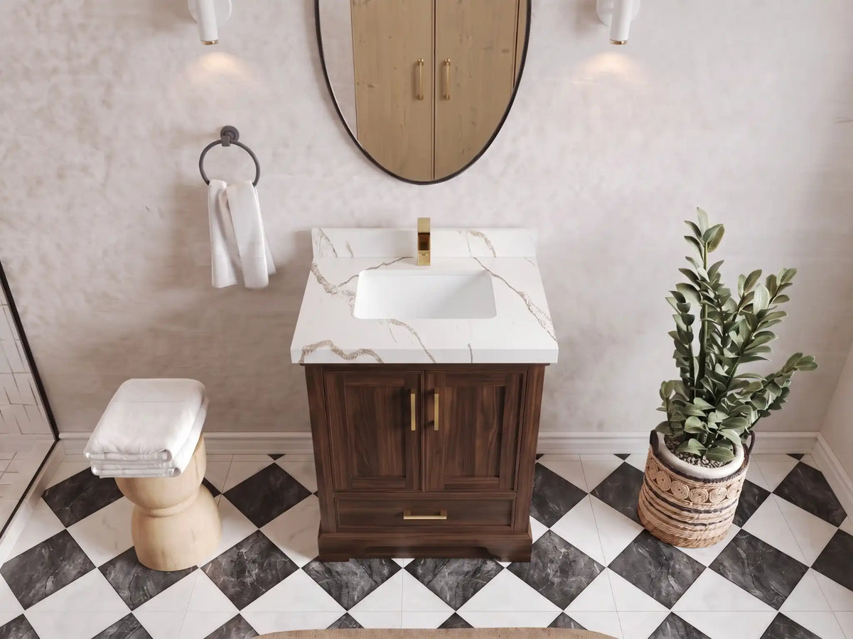 Charlotte 30 in. W x 22 in. D Single Sink Bathroom Teak Wood Vanity