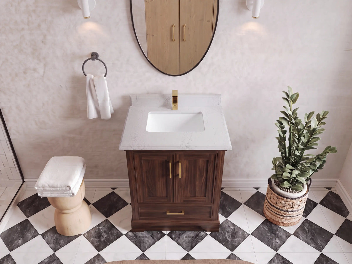 Charlotte 30 in. W x 22 in. D Single Sink Bathroom Teak Wood Vanity