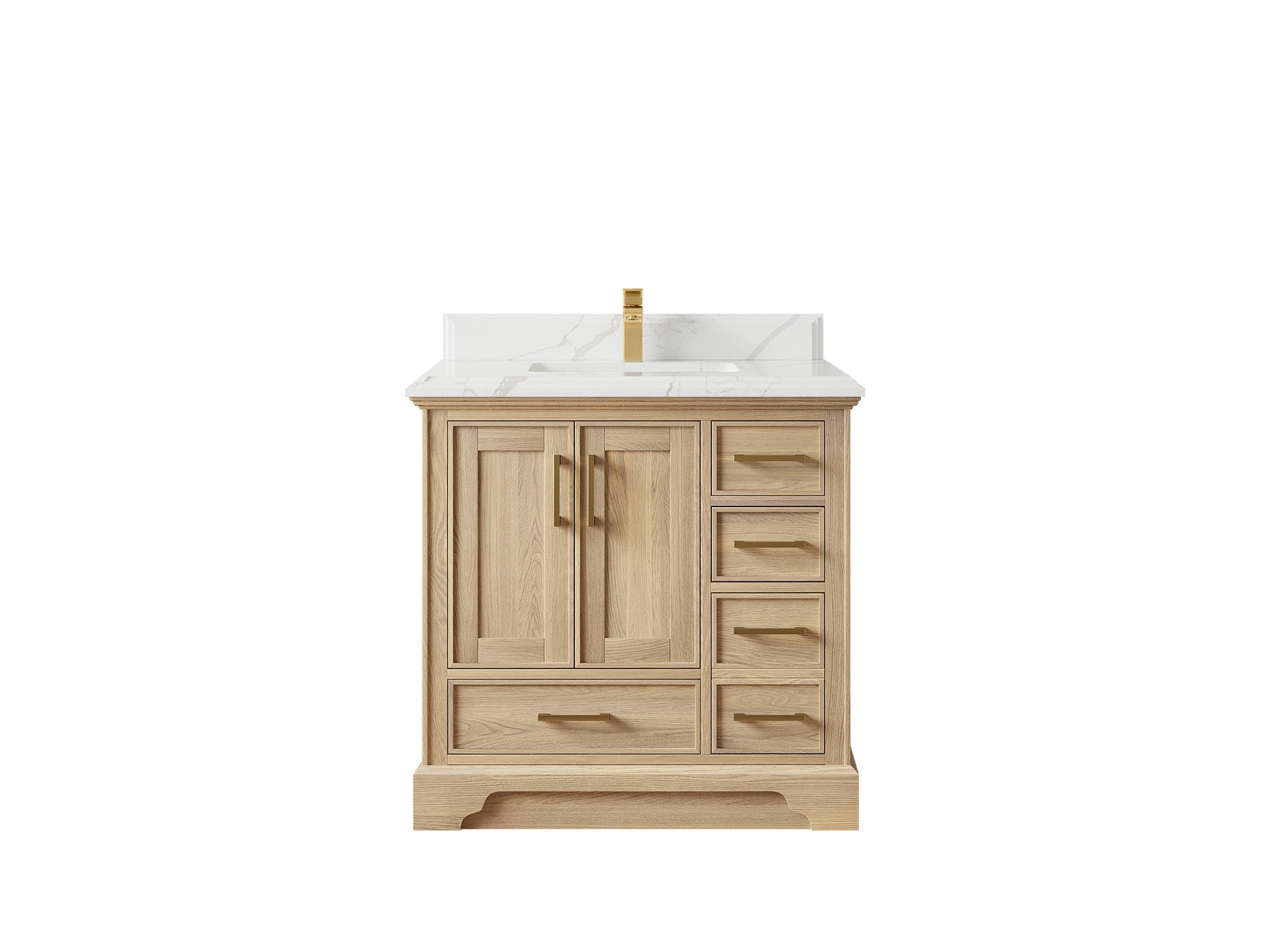 Charlotte White Oak 36 in. W x 22 in. D Center Sink Bathroom Vanity