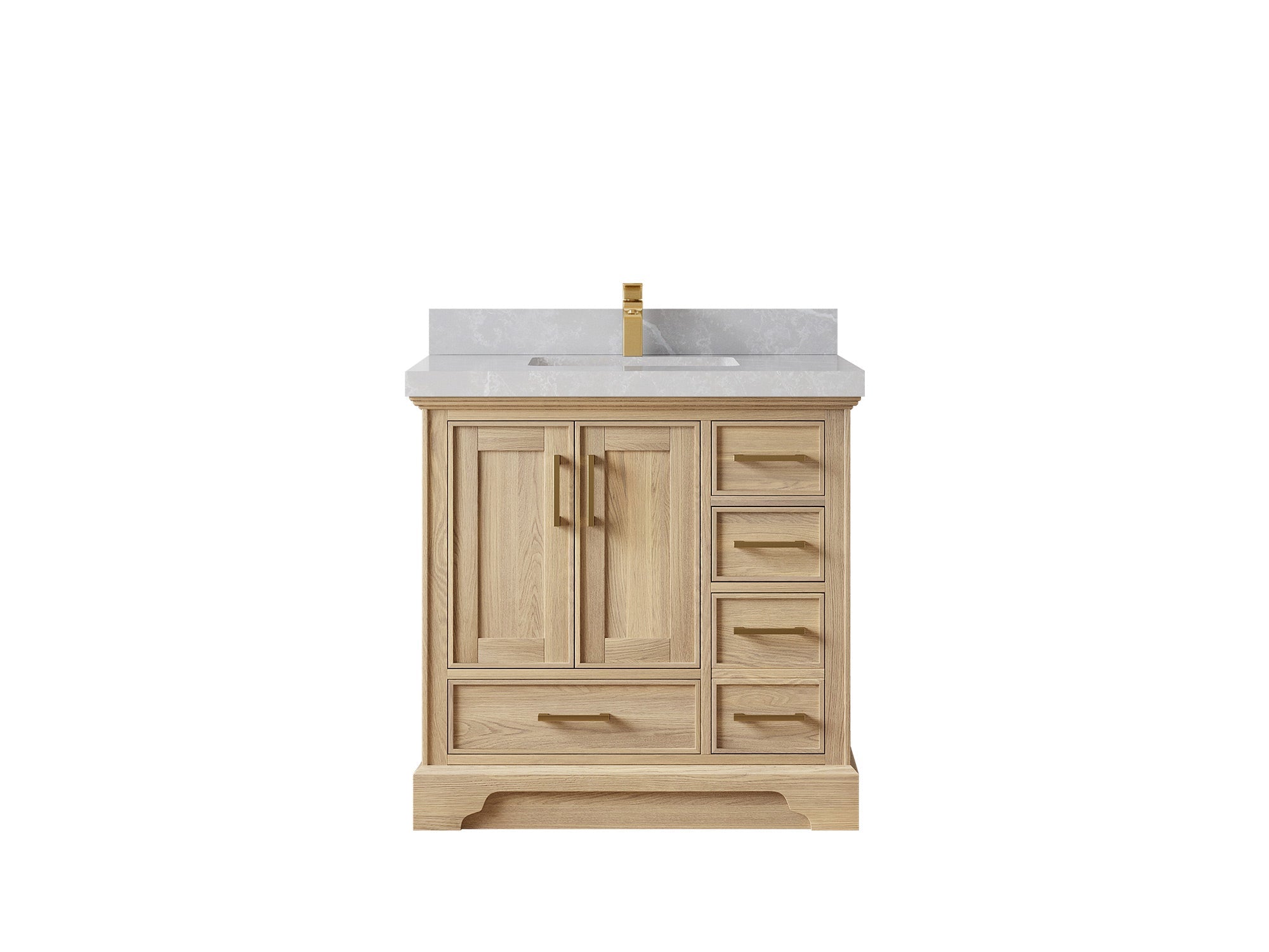 Charlotte White Oak 36 in. W x 22 in. D Center Sink Bathroom Vanity