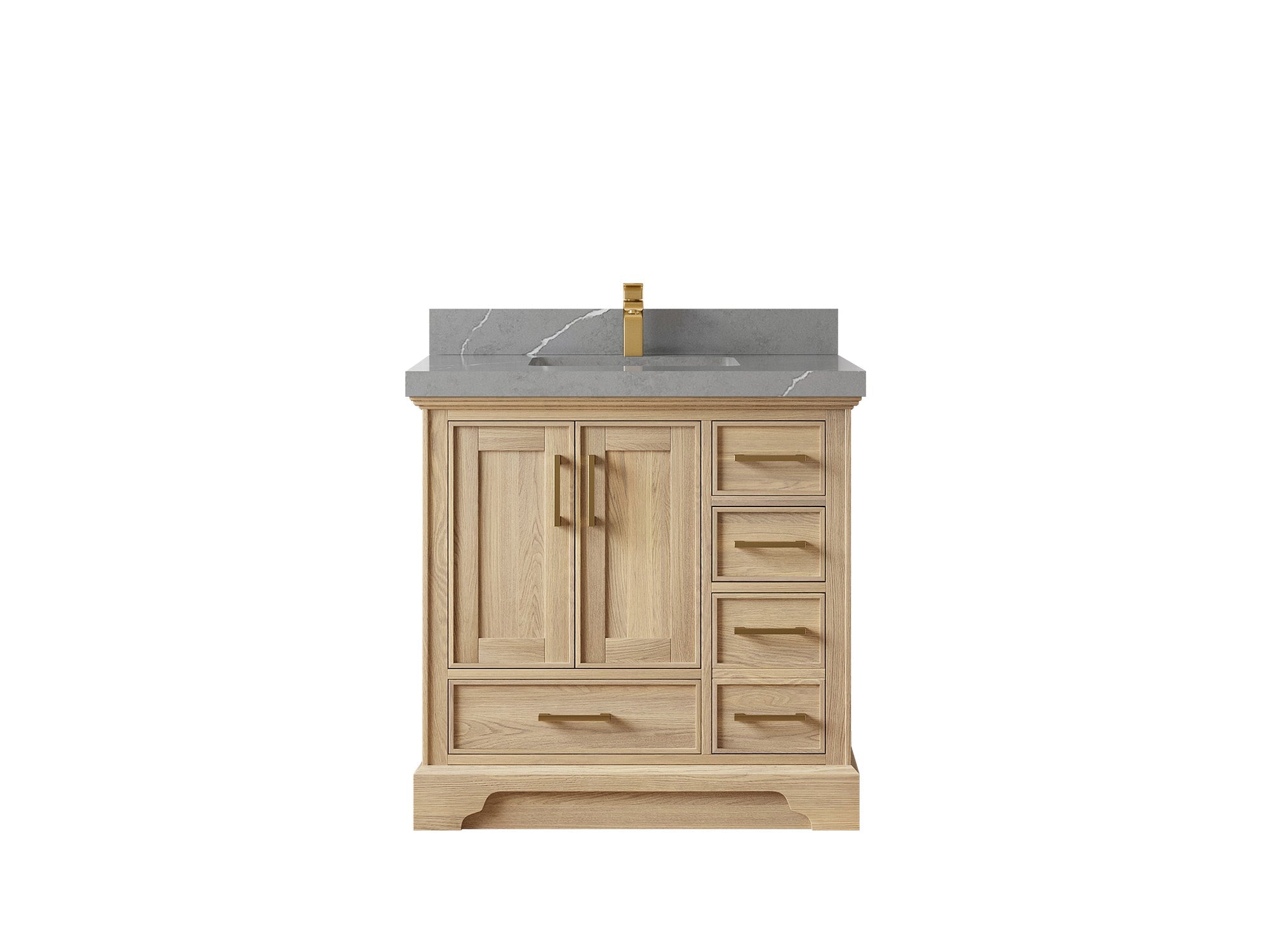 Charlotte White Oak 36 in. W x 22 in. D Center Sink Bathroom Vanity