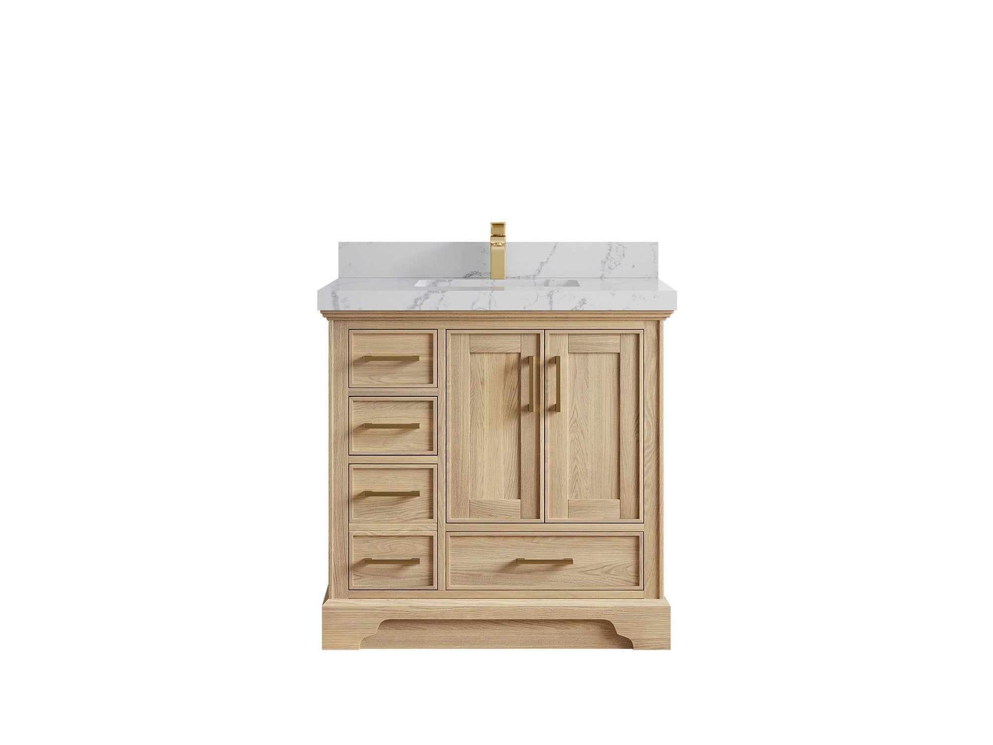 Charlotte White Oak 36 in. W x 22 in. D Center Sink Bathroom Vanity
