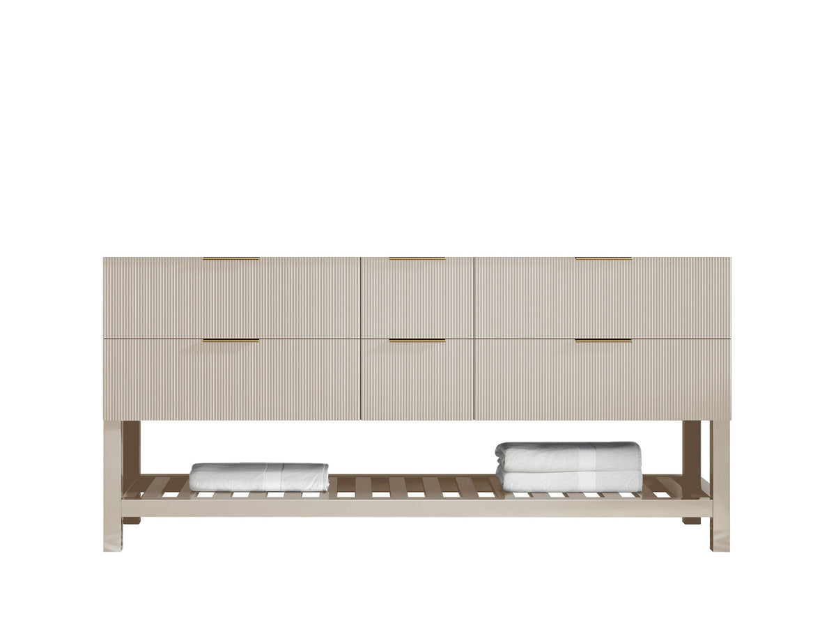 Catalina 72 in. W x 22 in. D Double Sink Bathroom Vanity in Fine Grain with Countertop - Cabinet Only