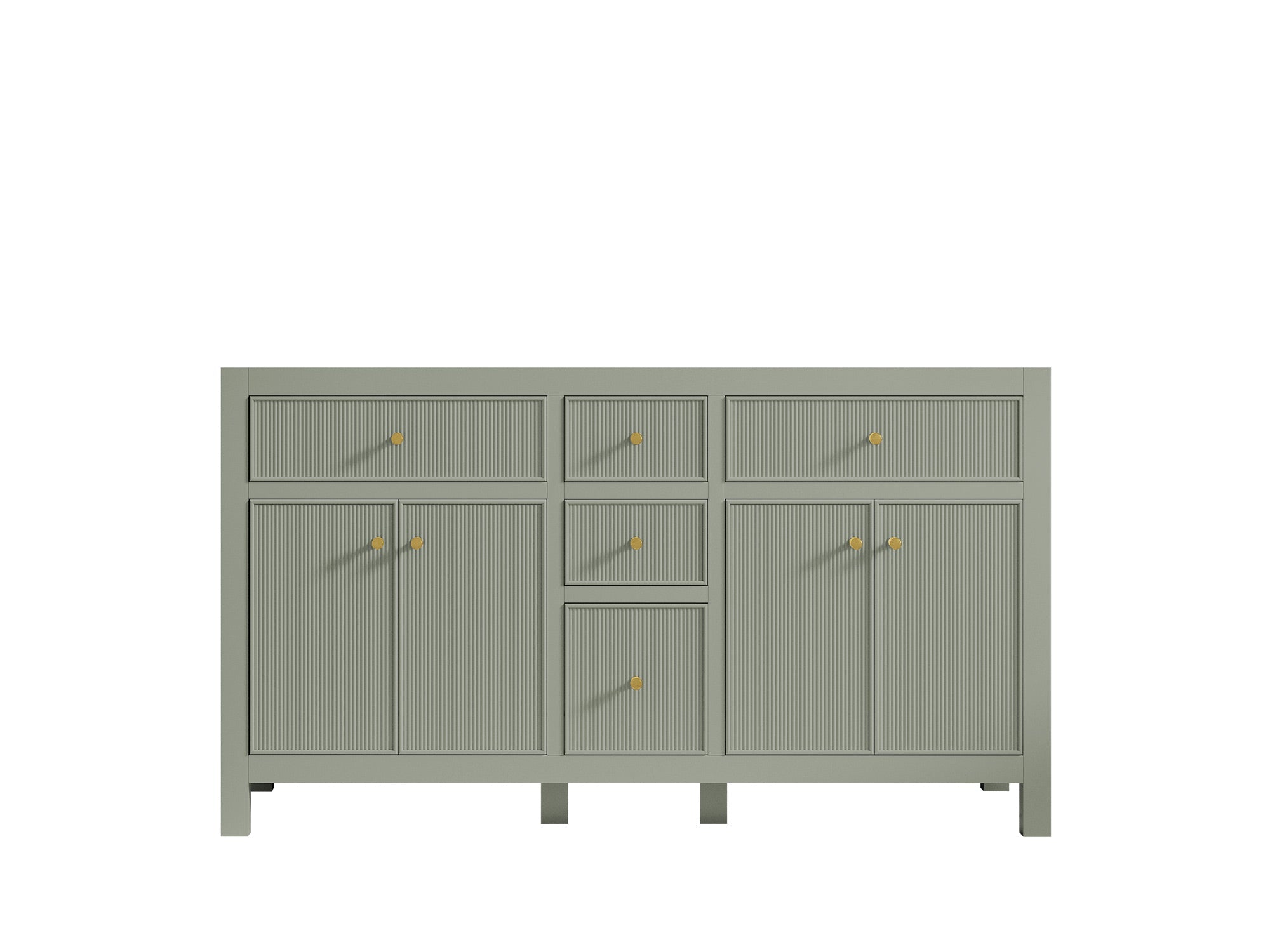 Sonoma 60 in W x 22 in D Free Standing Reeded Double Sink Bathroom Vanity