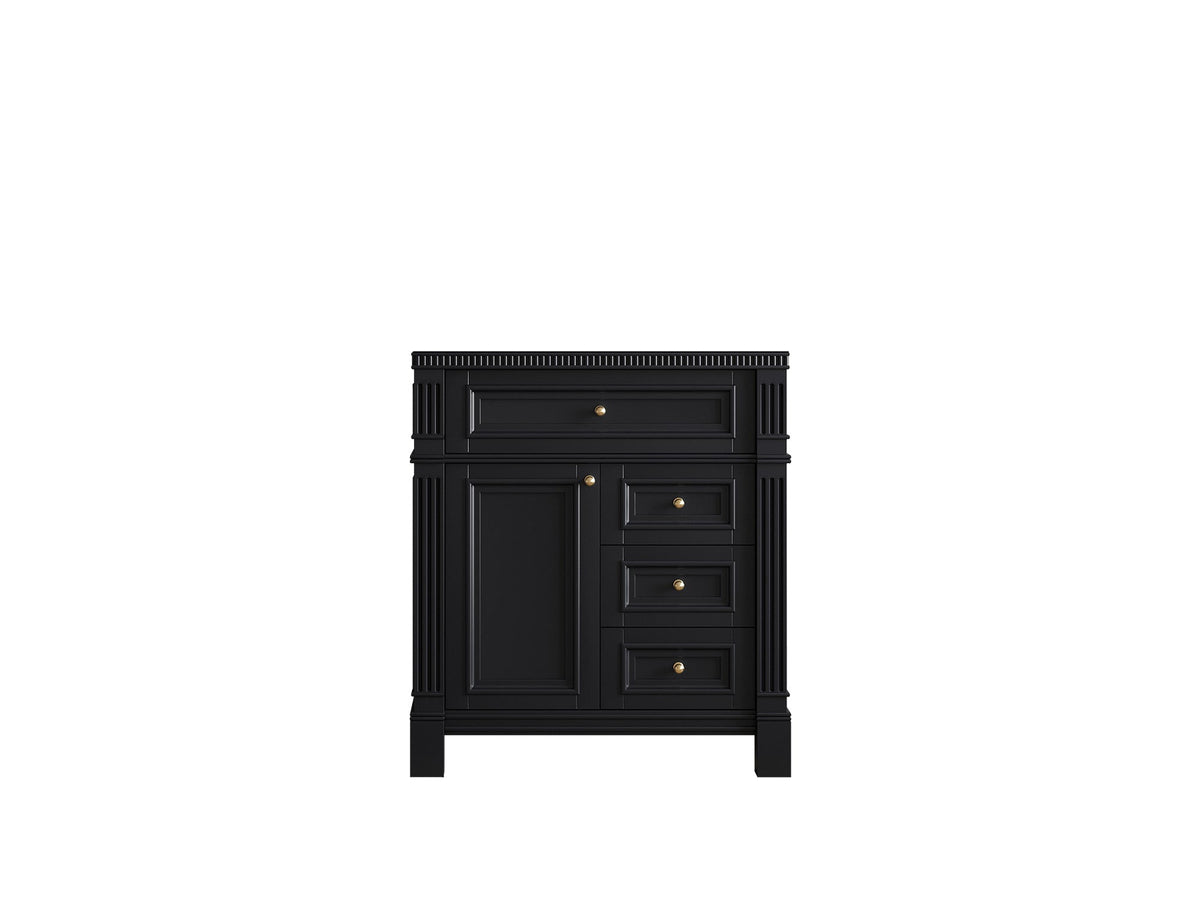 Paris 30 in. W x 22 in. D Single Sink Bathroom Vanity in Black- Cabinet only