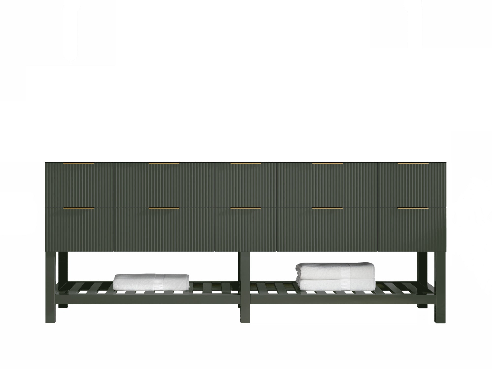 Catalina 84 in. W x 22 in. D Double Sink Bathroom Vanity in Pewter Green with Countertop - Cabinet Only