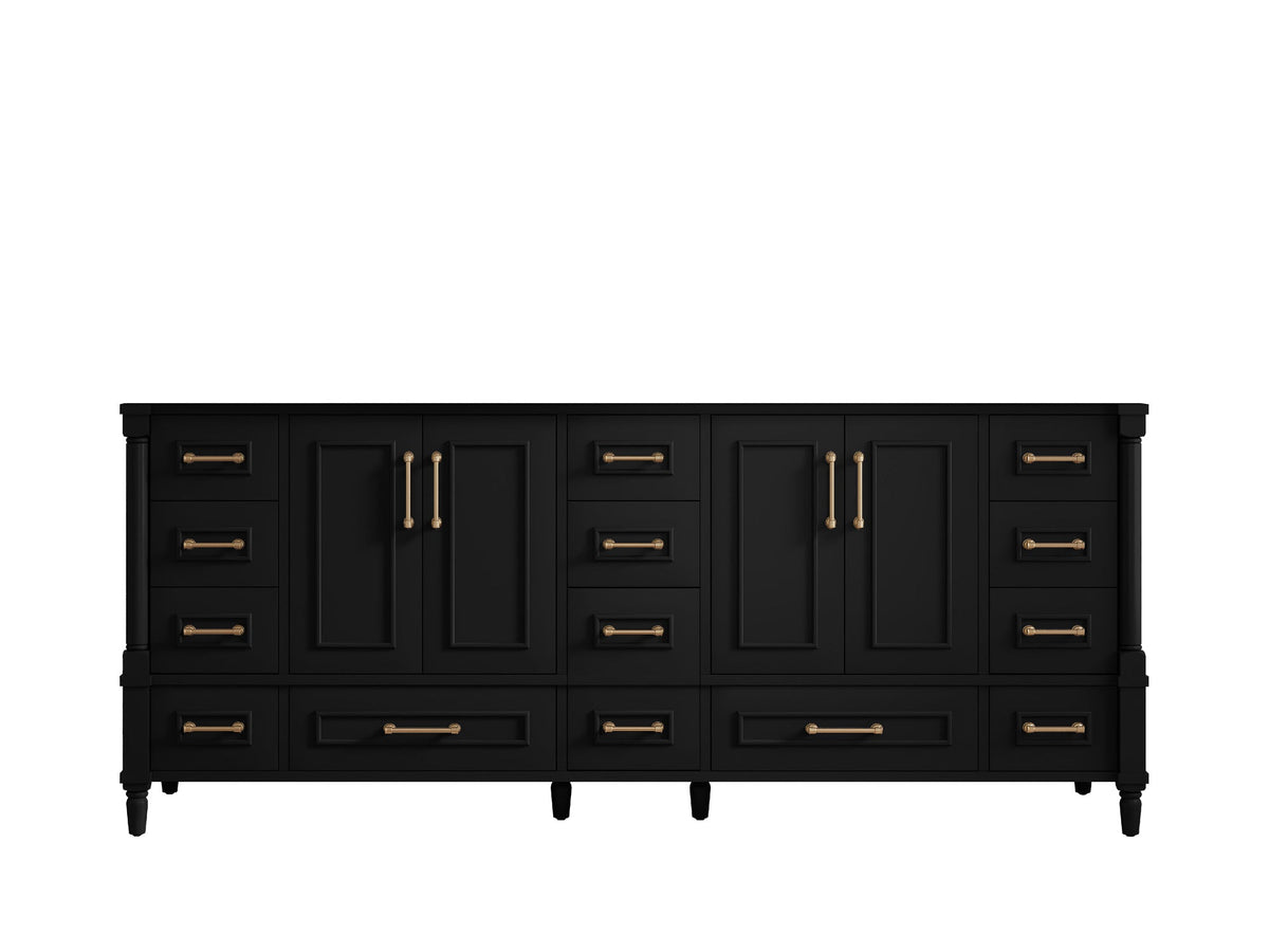 Aberdeen 80 in. W x 22 in. D Double Sink Bathroom Vanity in Black with countertop - Cabinet Only