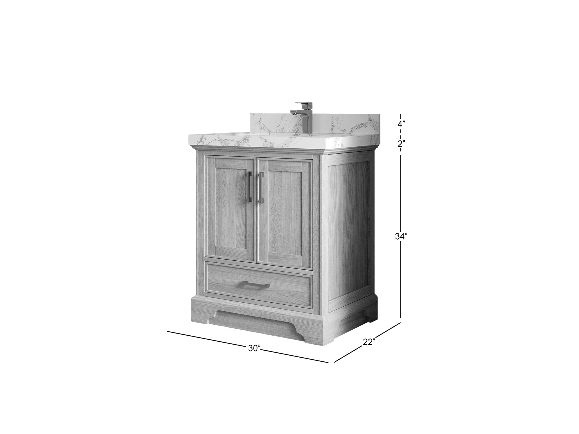 Charlotte Teak Wood 30 in. W x 22 in. D Single Sink Bathroom Vanity