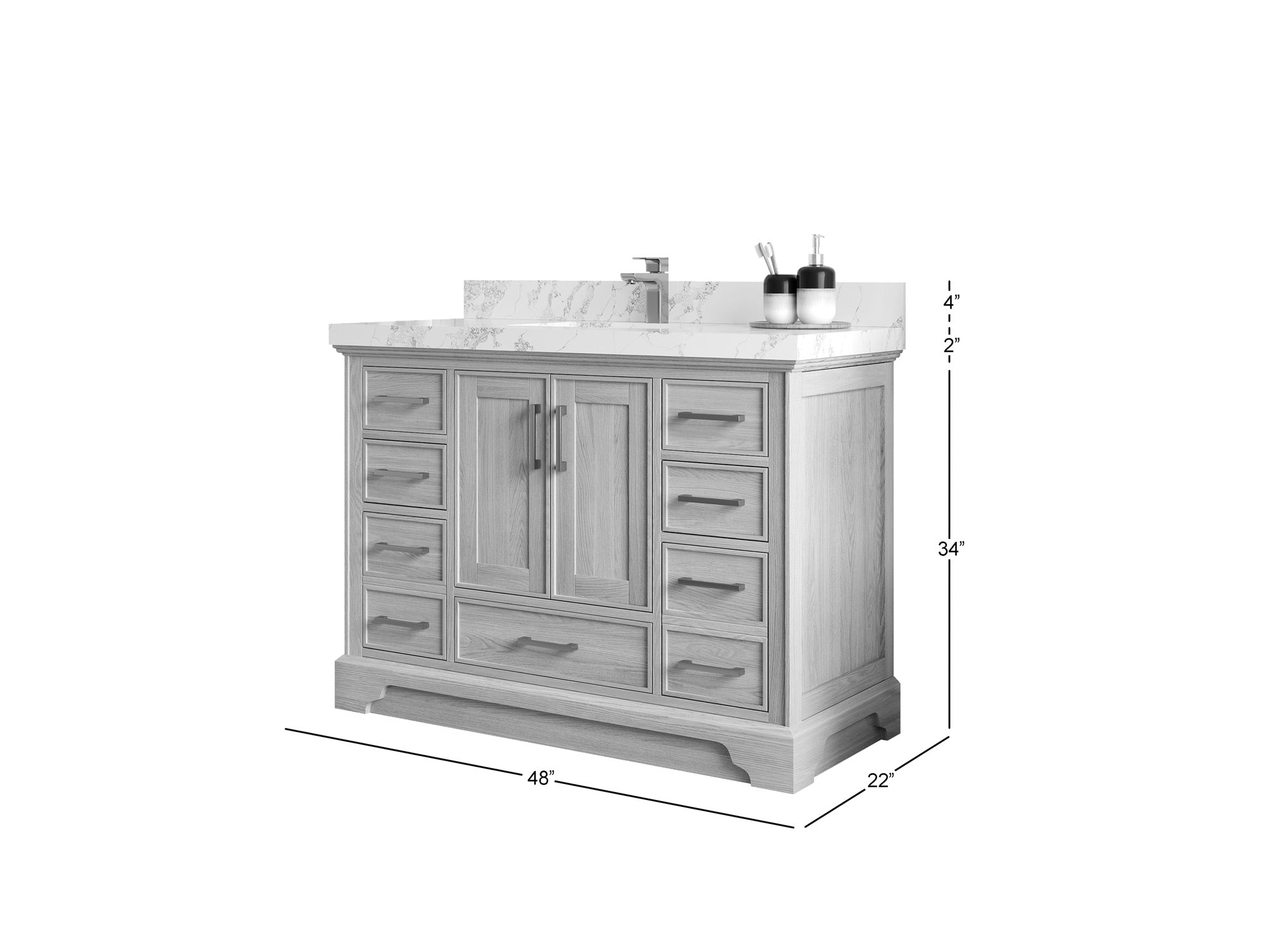 Charlotte White Oak 48 in. W x 22 in. D Single Sink Bathroom Vanity