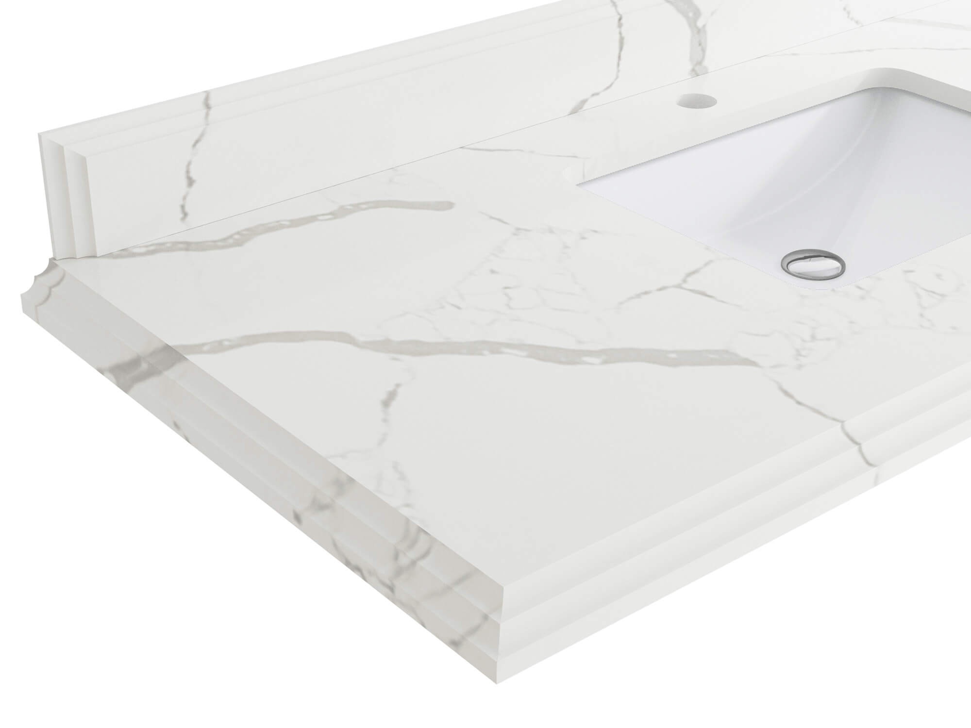 Bathroom Vanity - Double Cove Edge Calacatta Laza Quartz Countertop