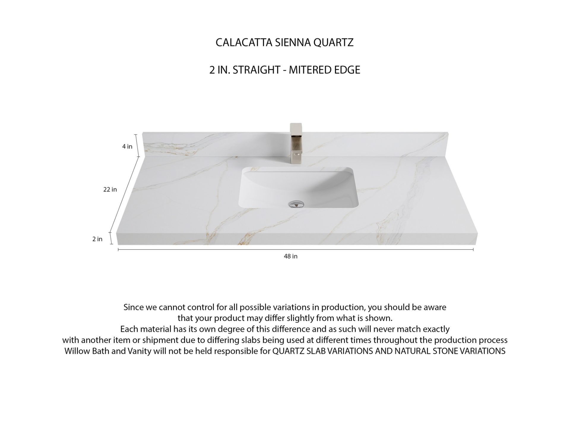 Cambridge 48 in. W x 22 in. D Single Sink Bathroom Vanity