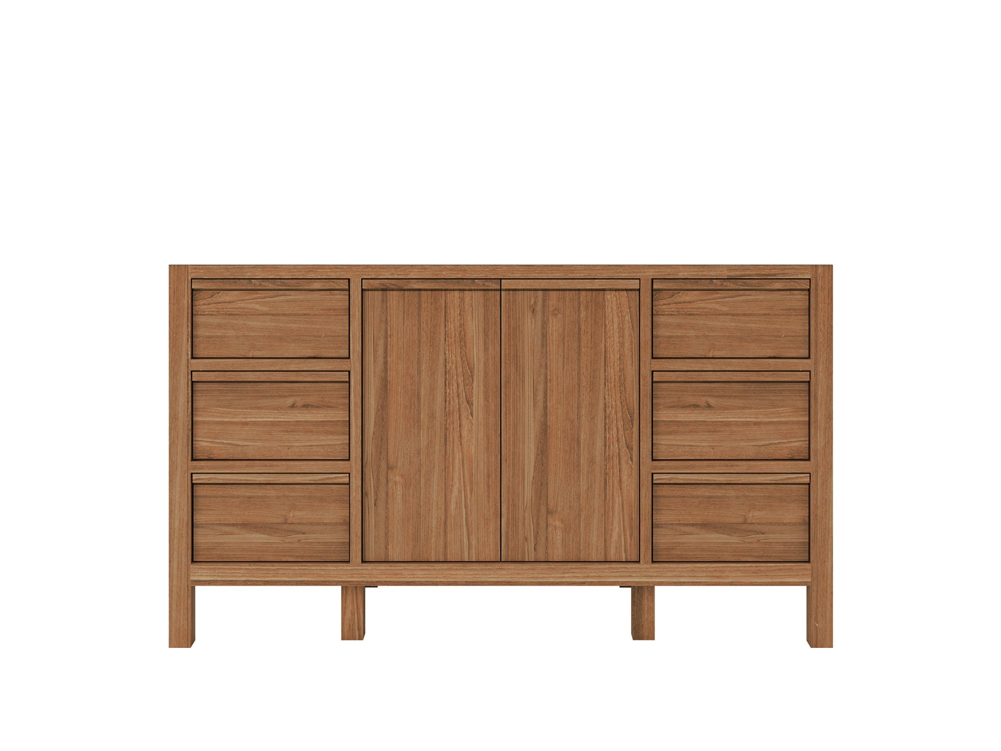 Elizabeth Teak 60 in. W x 22 in. D Single Sink Bathroom Vanity in Dark Natural with Countertop - Cabinet Only