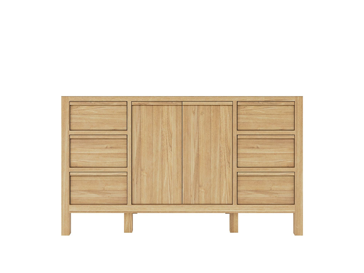 Elizabeth Teak 60 in. W x 22 in. D Single Sink Bathroom Vanity in Light Natural with Countertop - Cabinet Only