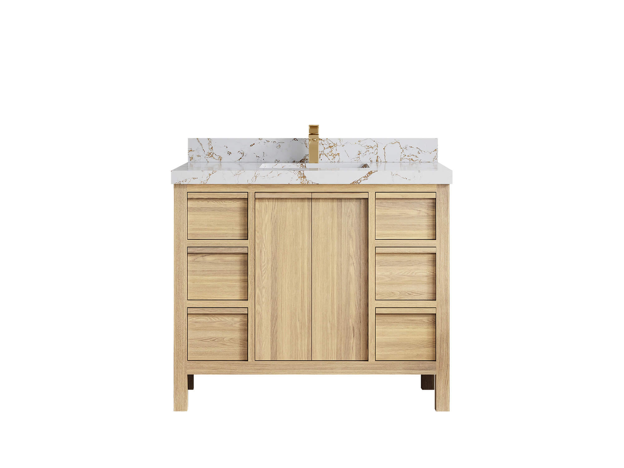 Elizabeth White Oak 42 in. W x 22 in. D Single Sink Bathroom Vanity - Willow Bath and Vanity