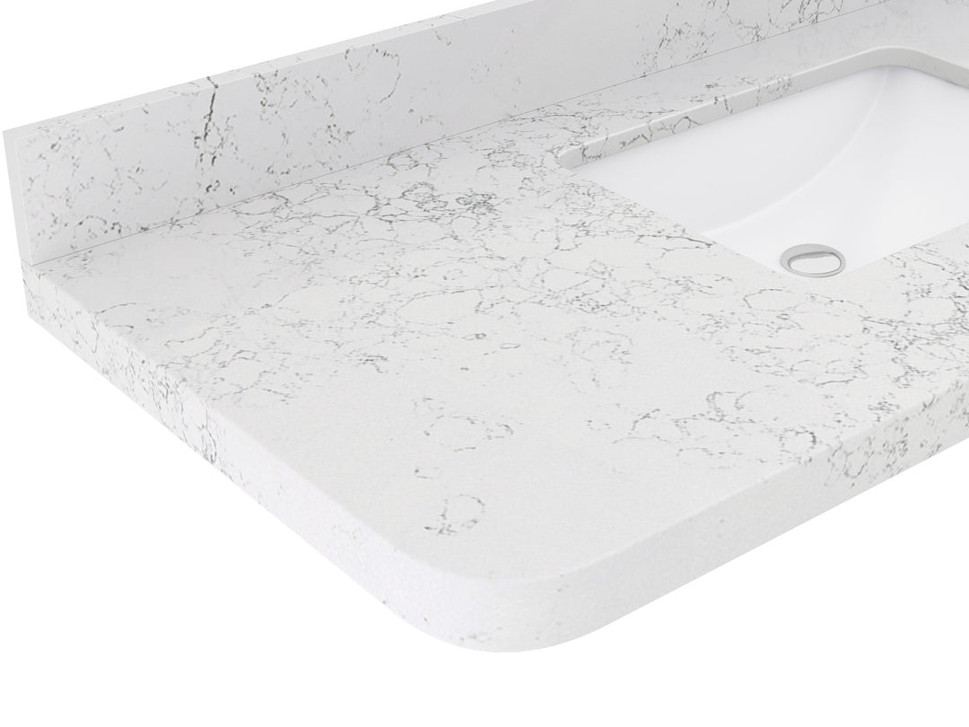 Houston 36 in. W x 22 in. D Free Standing Curved Edge Right Offset Sink Bathroom Vanity