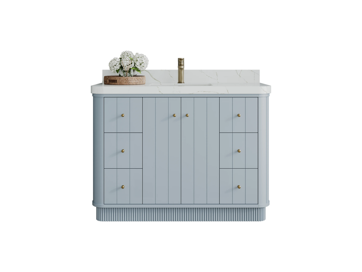 Houston 48 in. W x 22 in. D Free Standing Curved Edge Single Sink Bathroom Vanity