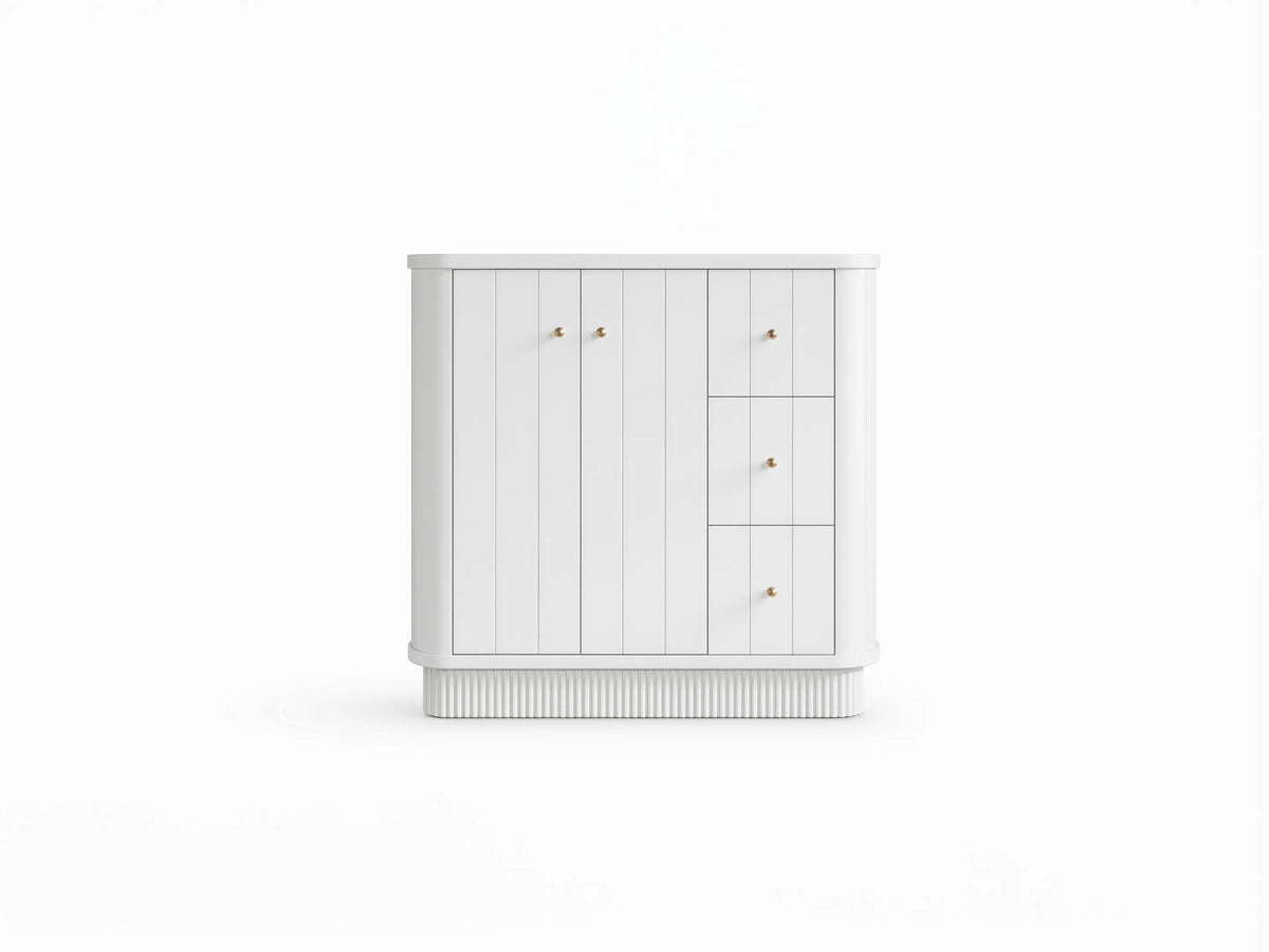 Houston 36 in. W x 22 in. D Free Standing Curved Edge Left Offset Sink Bathroom Vanity