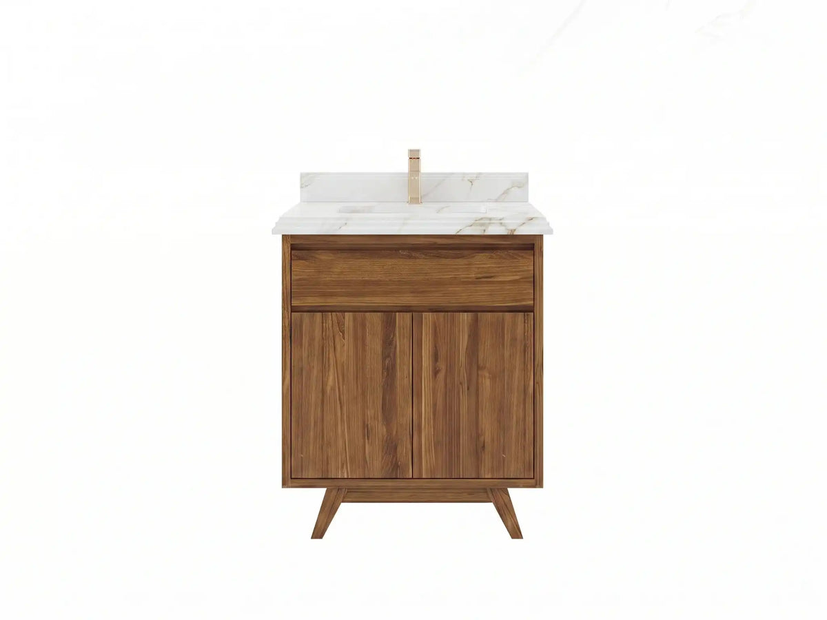 Madison Teak Wood 30 in. W x 22 in. D Single Sink Bathroom Vanity
