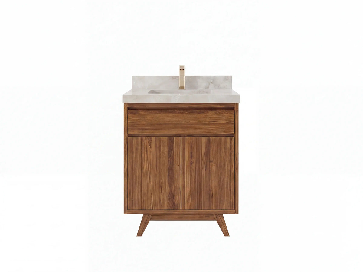 Madison Teak Wood 30 in. W x 22 in. D Single Sink Bathroom Vanity