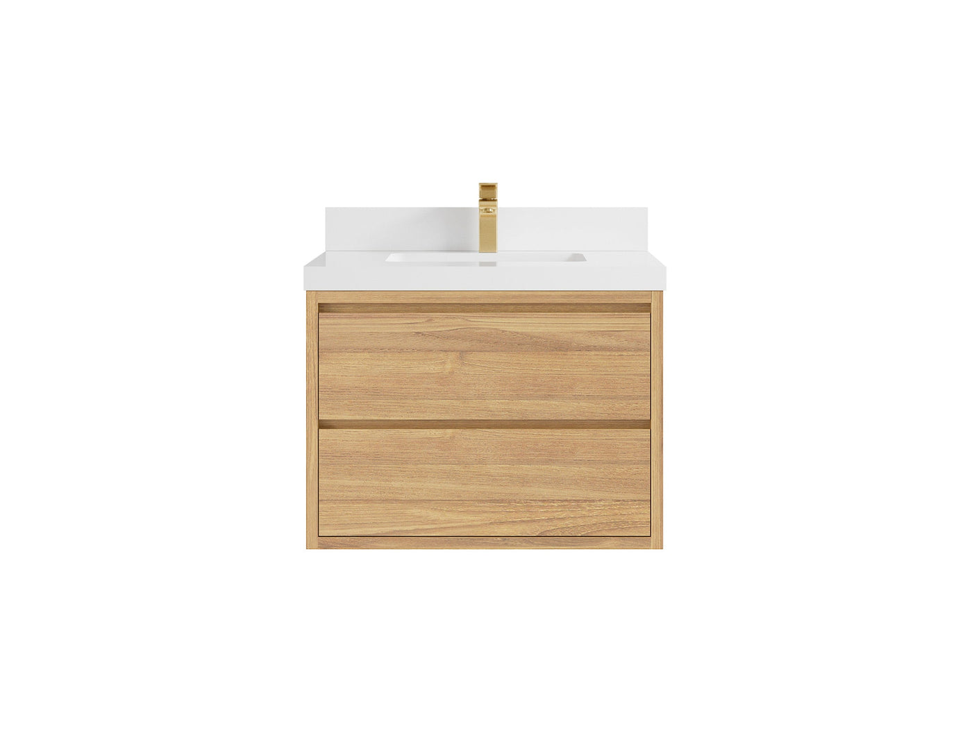 Madison Floating Teak 30 in. W x 22 in. D Single Sink Bathroom Vanity
