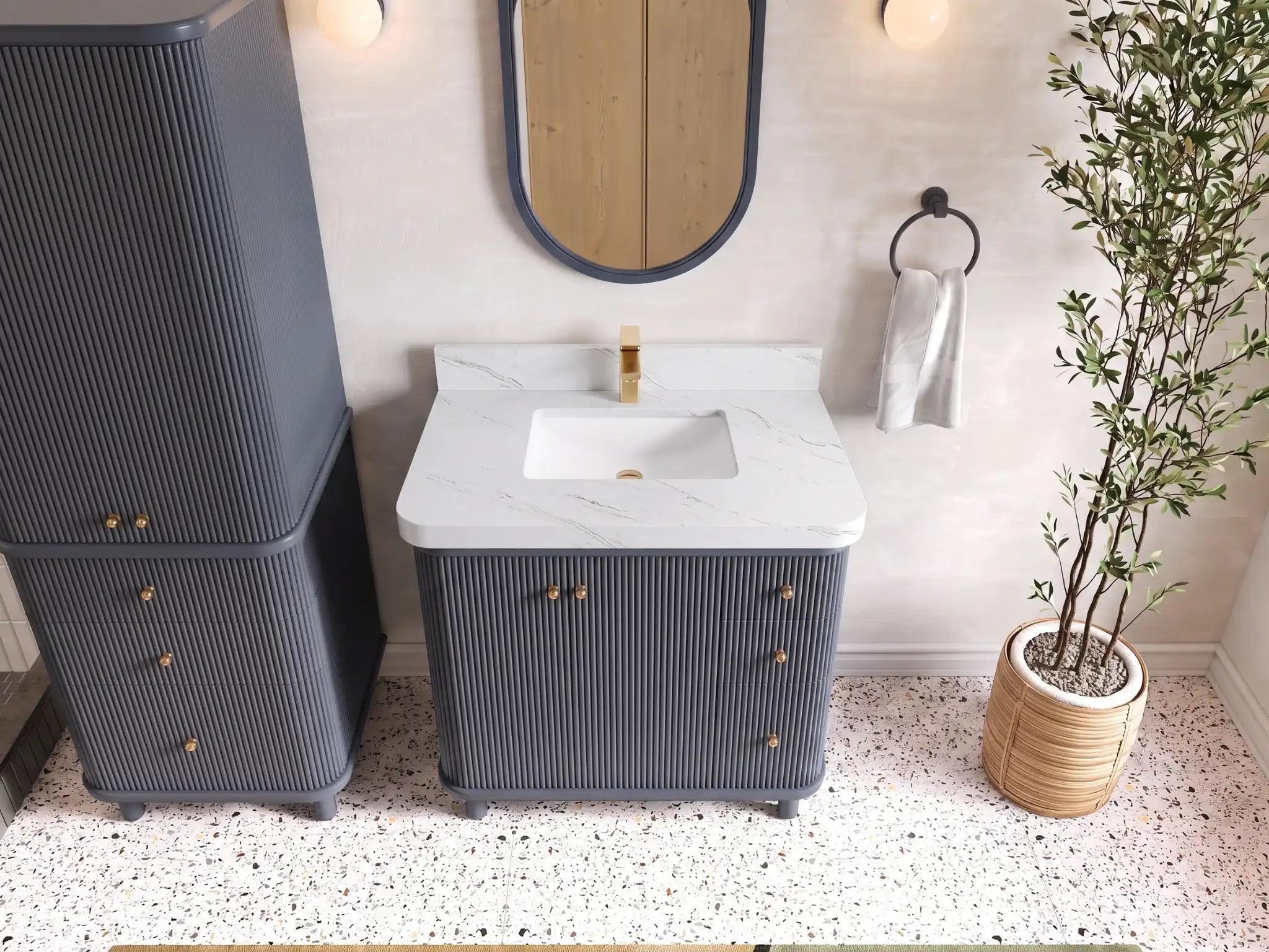 Miami 36 in. W x 22 in. D Center Sink Bathroom Vanity