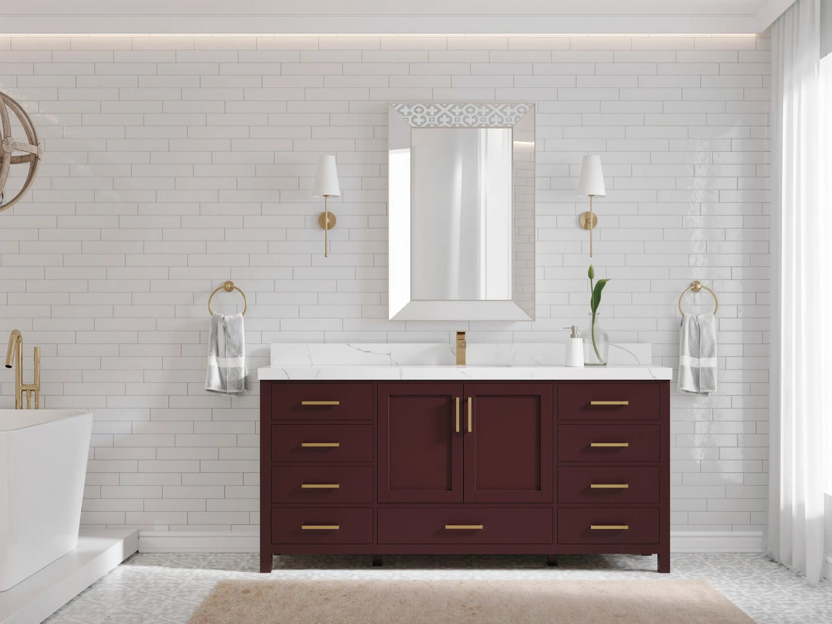 Malibu 72 in. W x 22 in. D Single Sink Bathroom Vanity