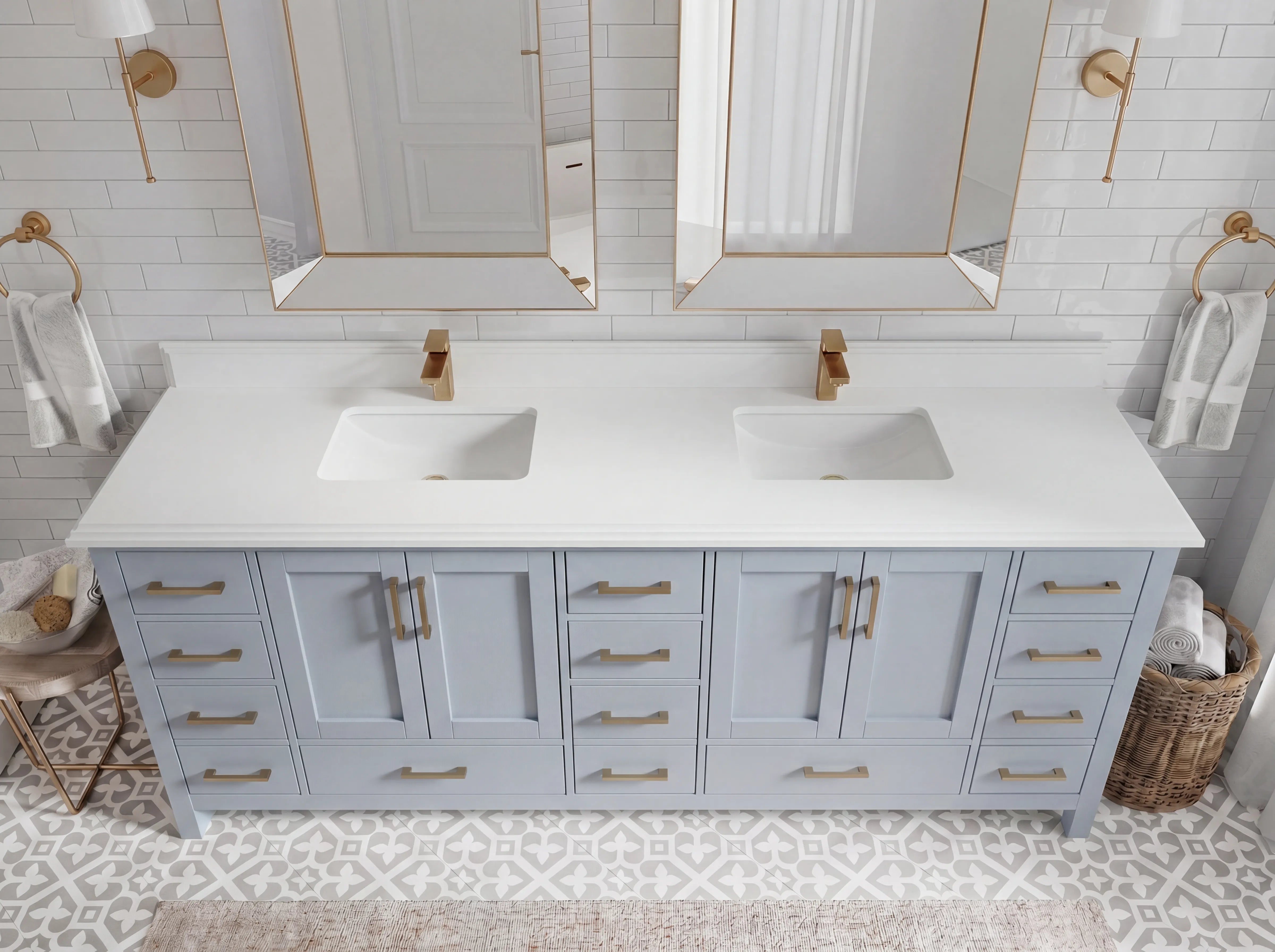Malibu 84 in. W x 22 in. D Double Sink Bathroom Vanity