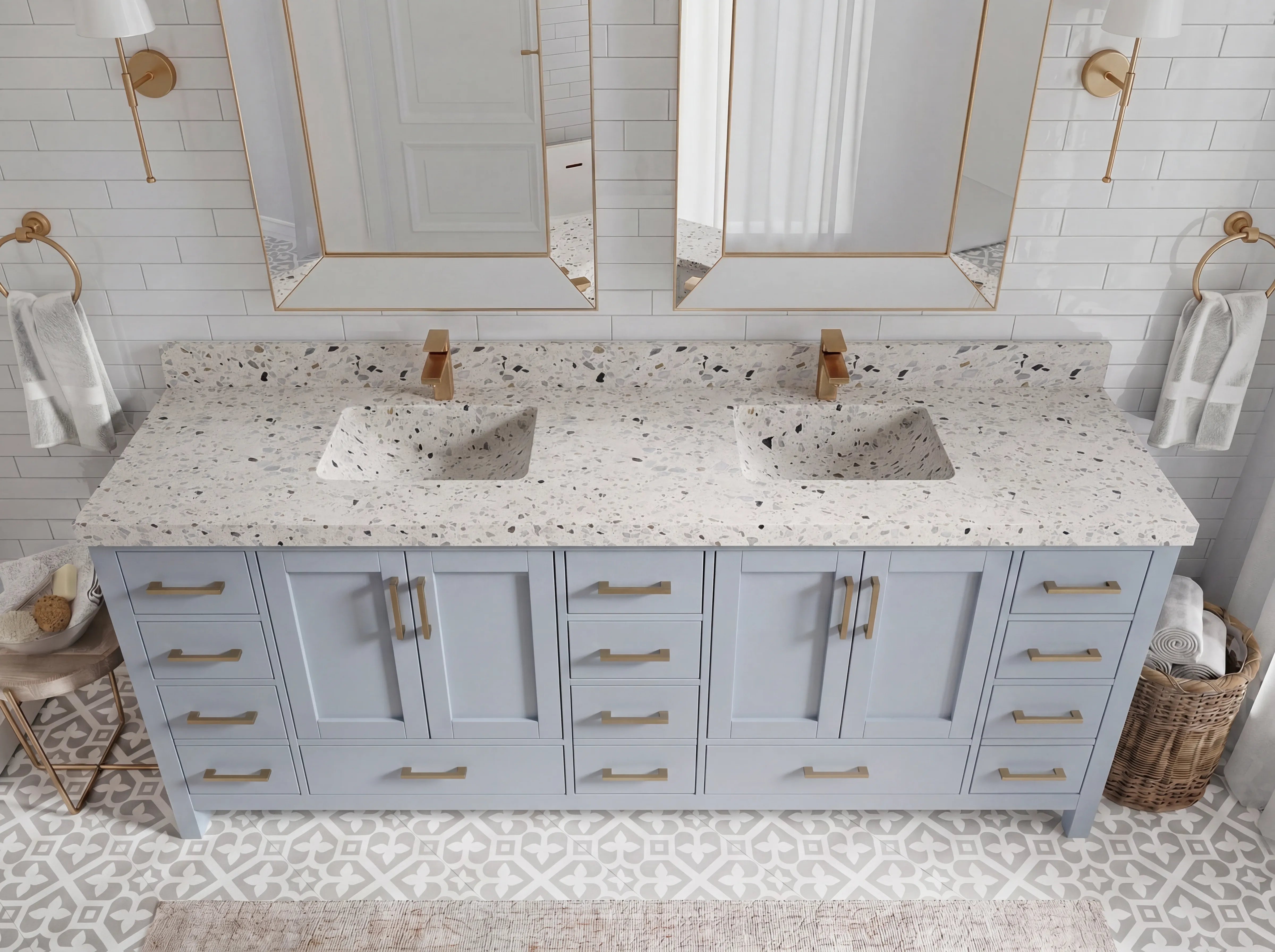 Malibu 84 in. W x 22 in. D Double Sink Bathroom Vanity