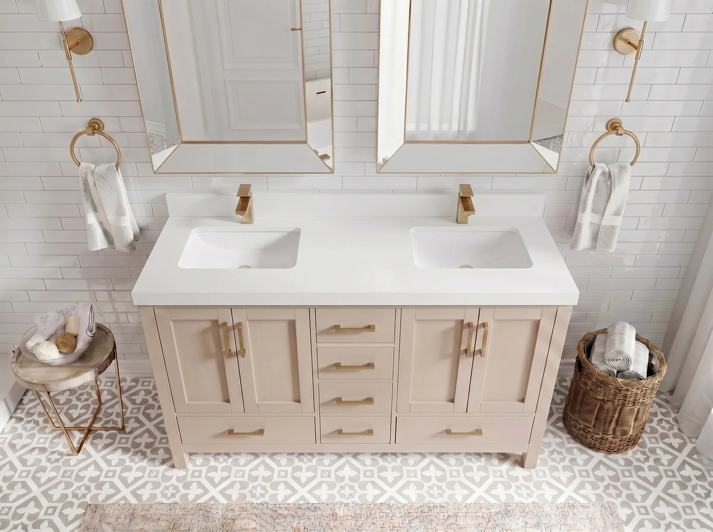 Malibu 60 in. W x 22 in. D Double Sink Bathroom Vanity