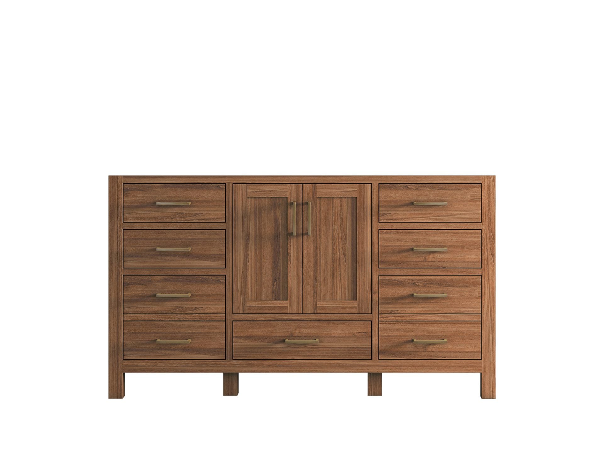 Malibu Teak Wood 60 in. W x 22 in. D Single Sink Bathroom Vanity