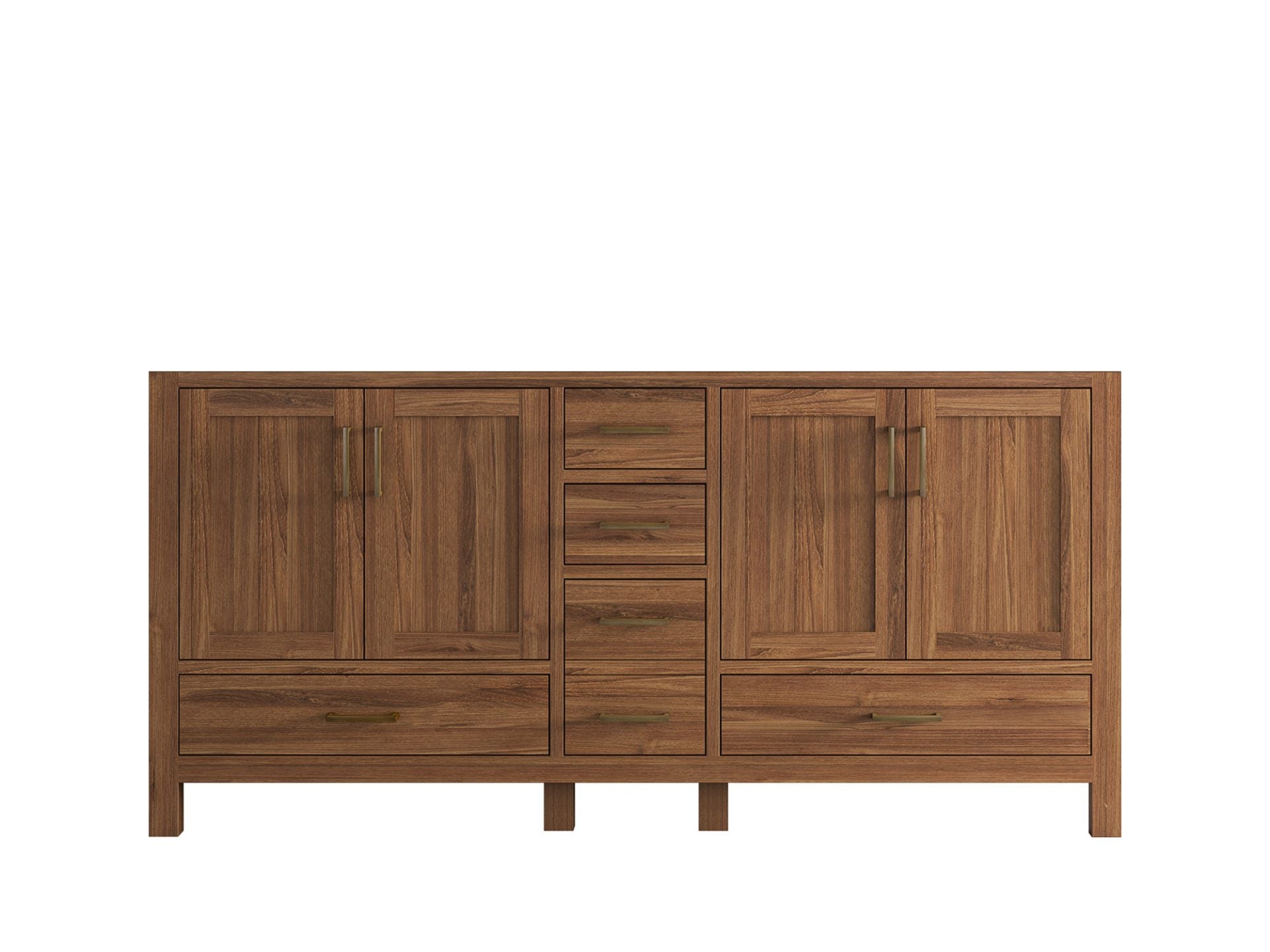 Malibu Teak Wood 72 in. W x 22 in. D Double Sink Bathroom Vanity