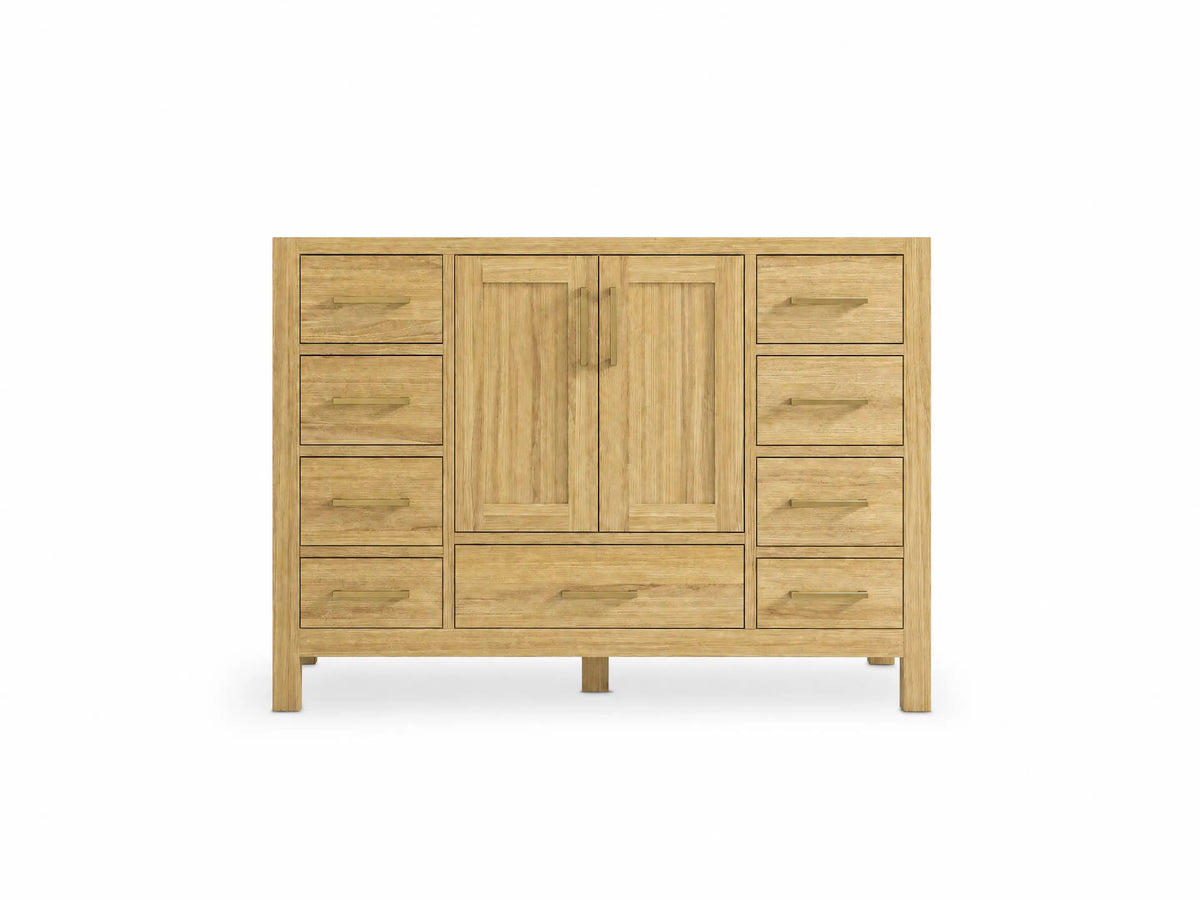 Malibu Teak Wood 48 in. W x 22 in. D Single Sink Bathroom Vanity
