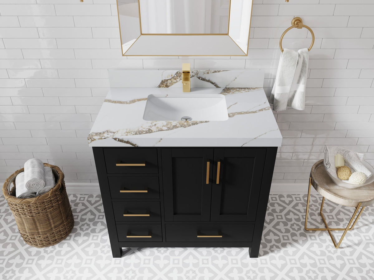 Malibu 36 in. W x 22 in. D with Center Sink Bathroom Vanity