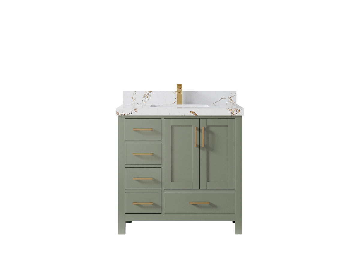 Malibu 36 in. W x 22 in. D with Center Sink Bathroom Vanity