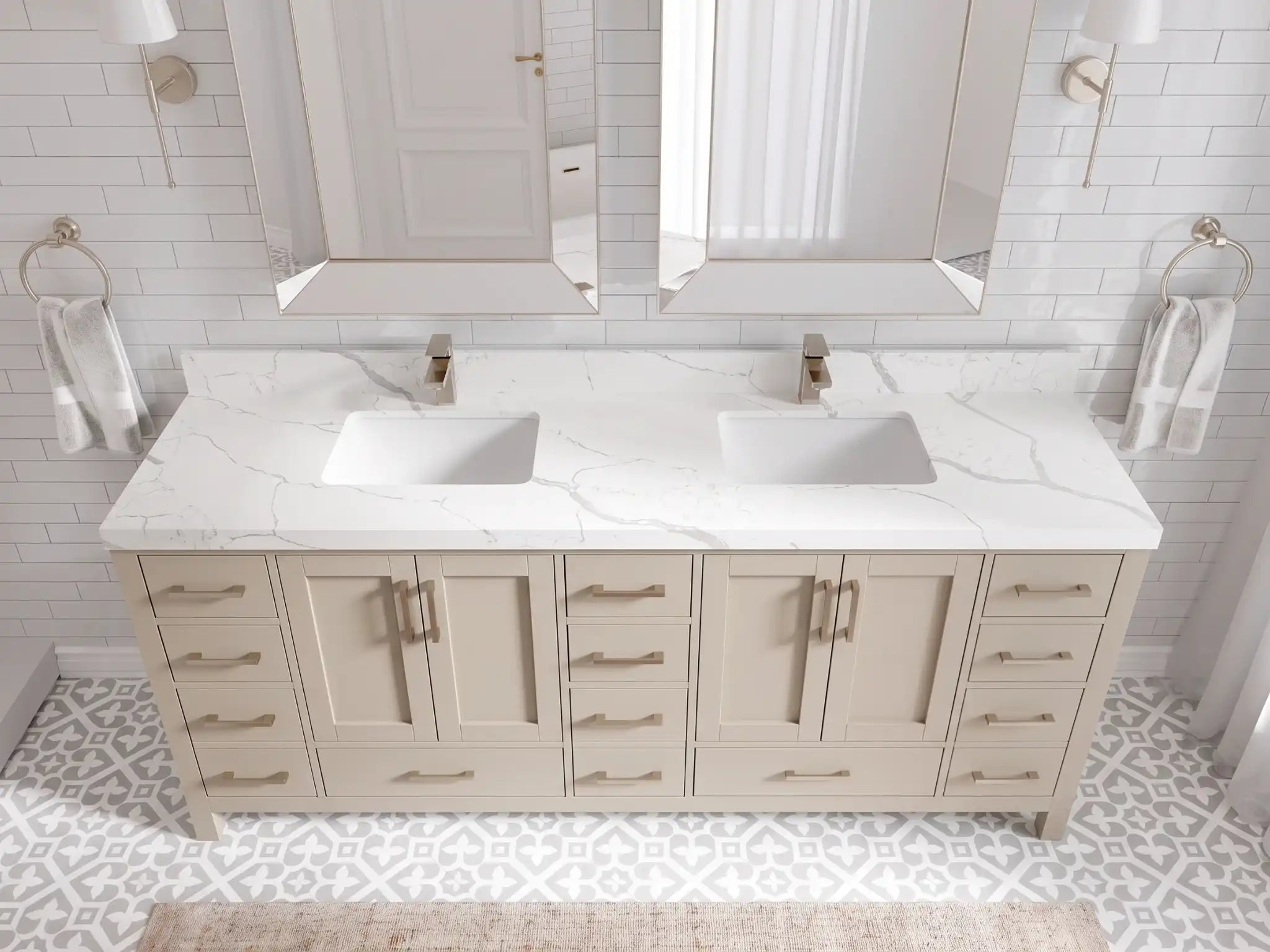 Malibu 80 in. W x 22 in. D Double Sink Bathroom Vanity