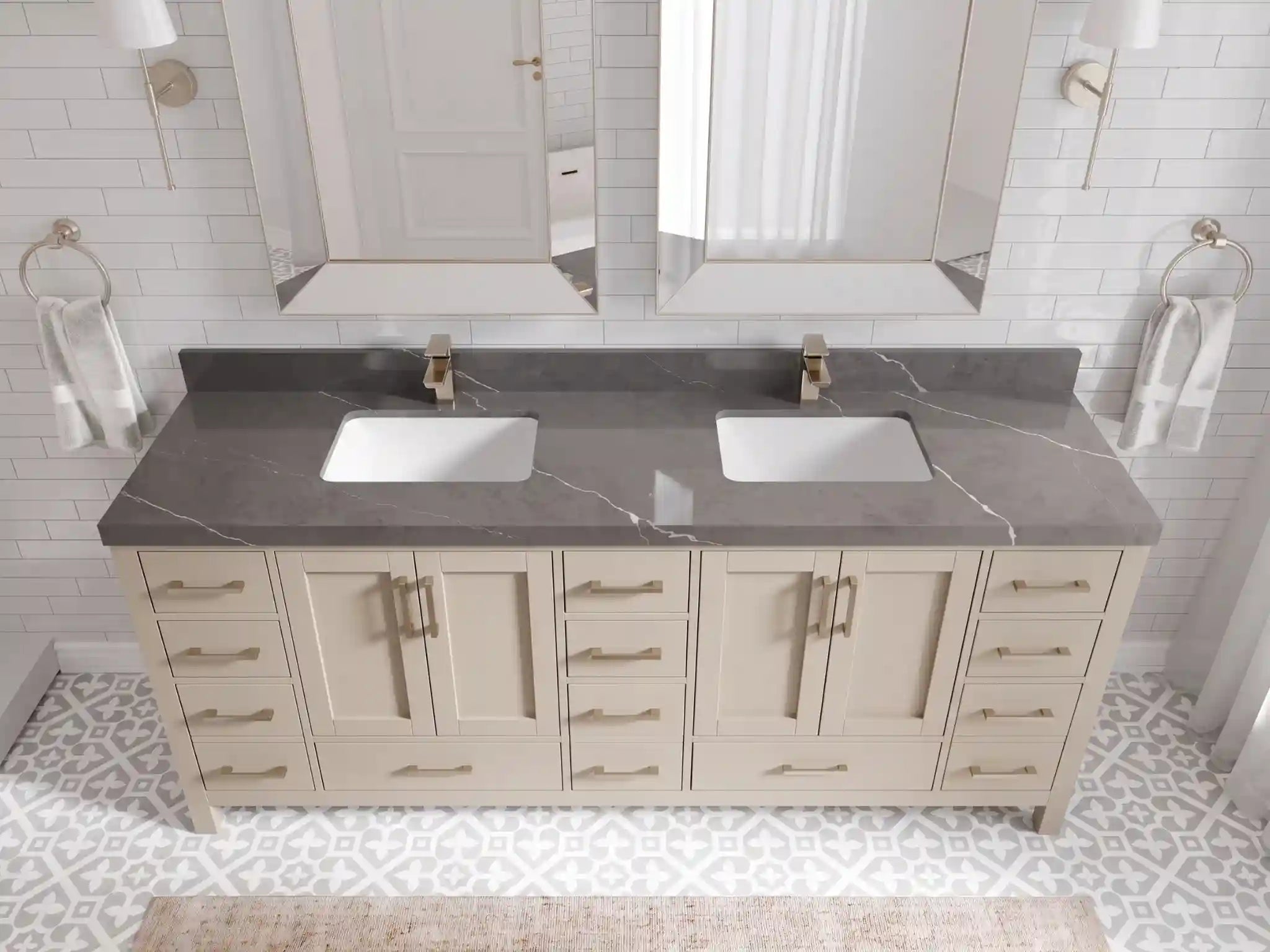 Malibu 80 in. W x 22 in. D Double Sink Bathroom Vanity