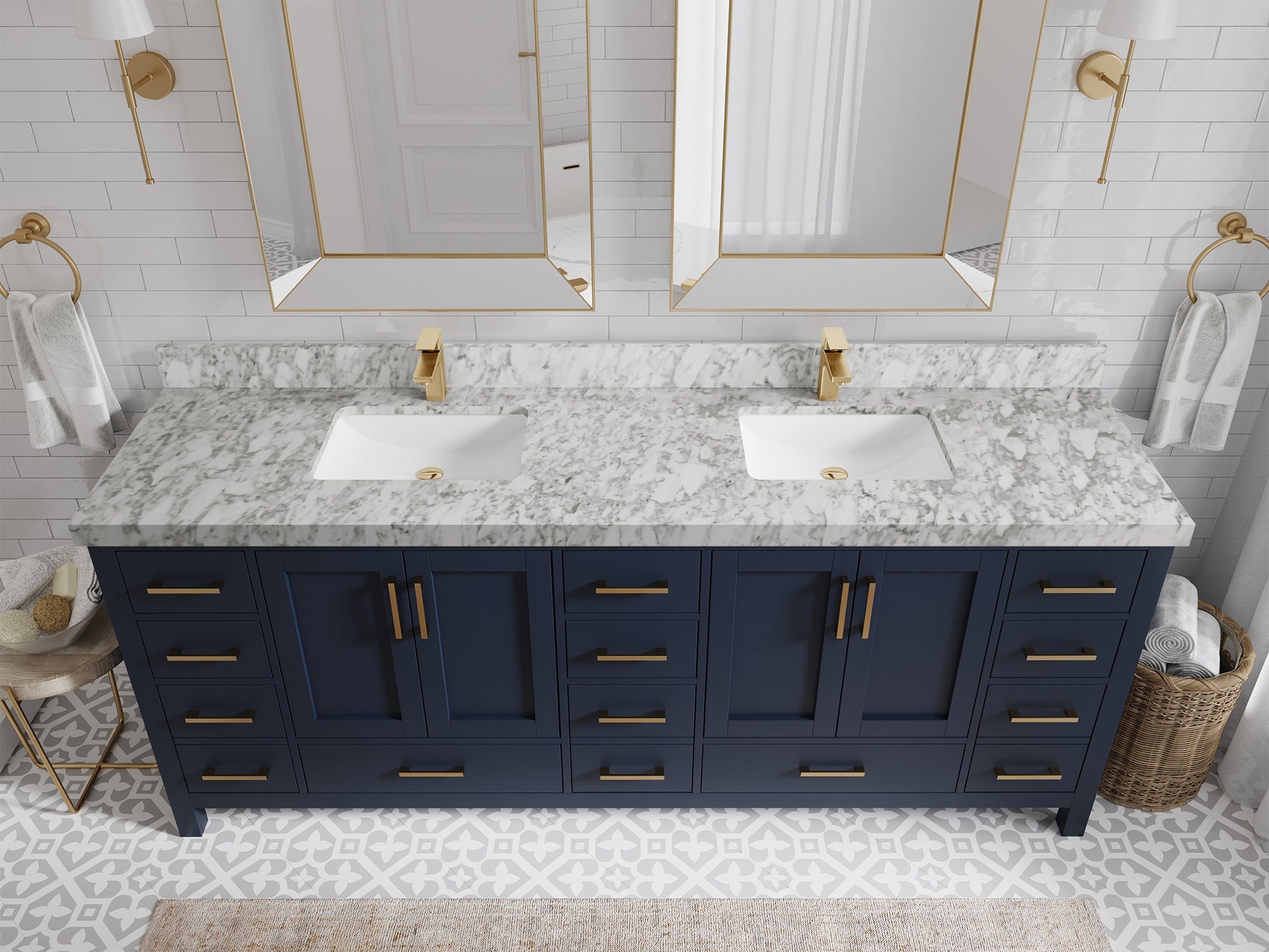 Malibu 84 in. W x 22 in. D Double Sink Bathroom Vanity