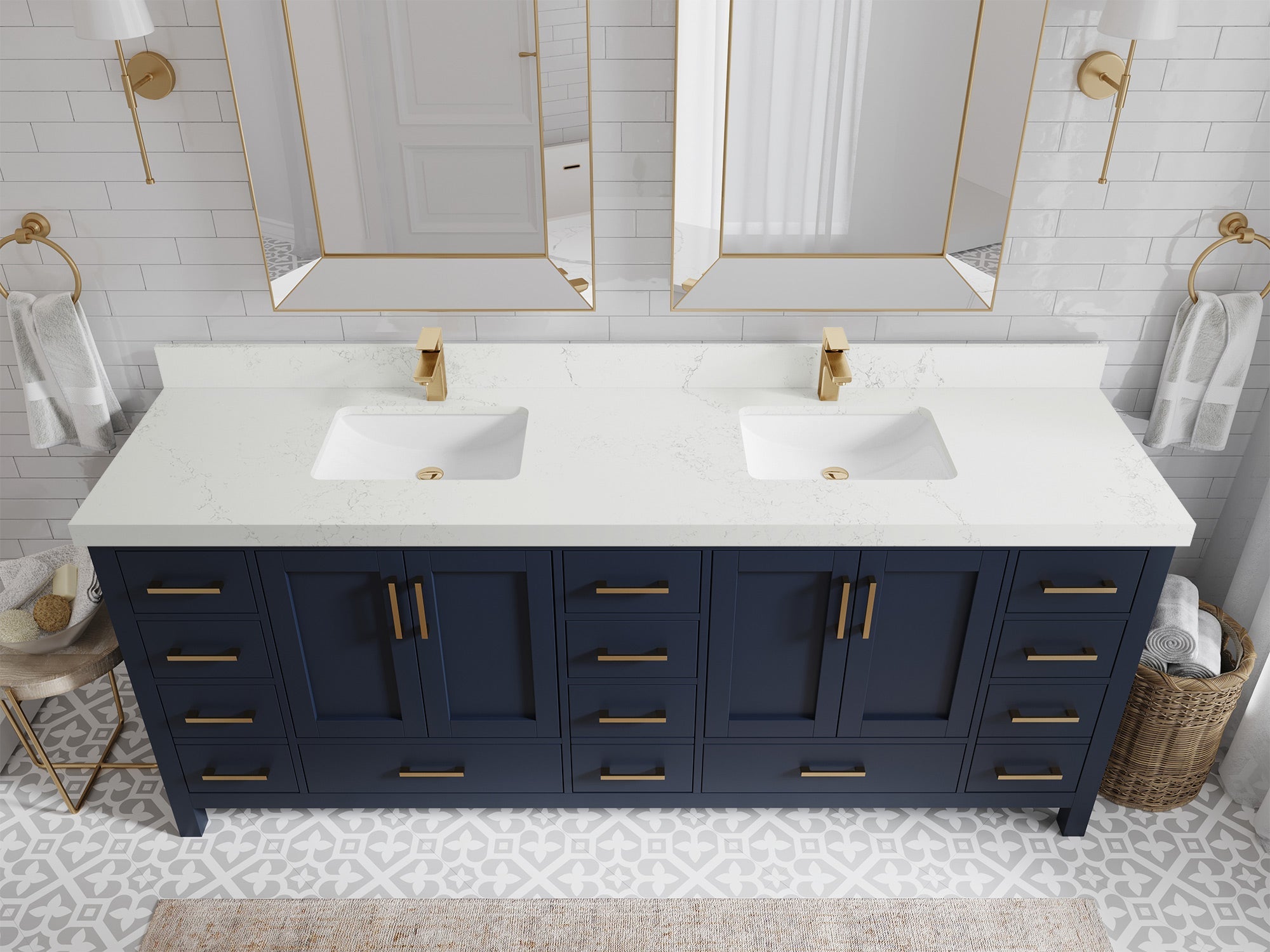 Malibu 84 in. W x 22 in. D Double Sink Bathroom Vanity
