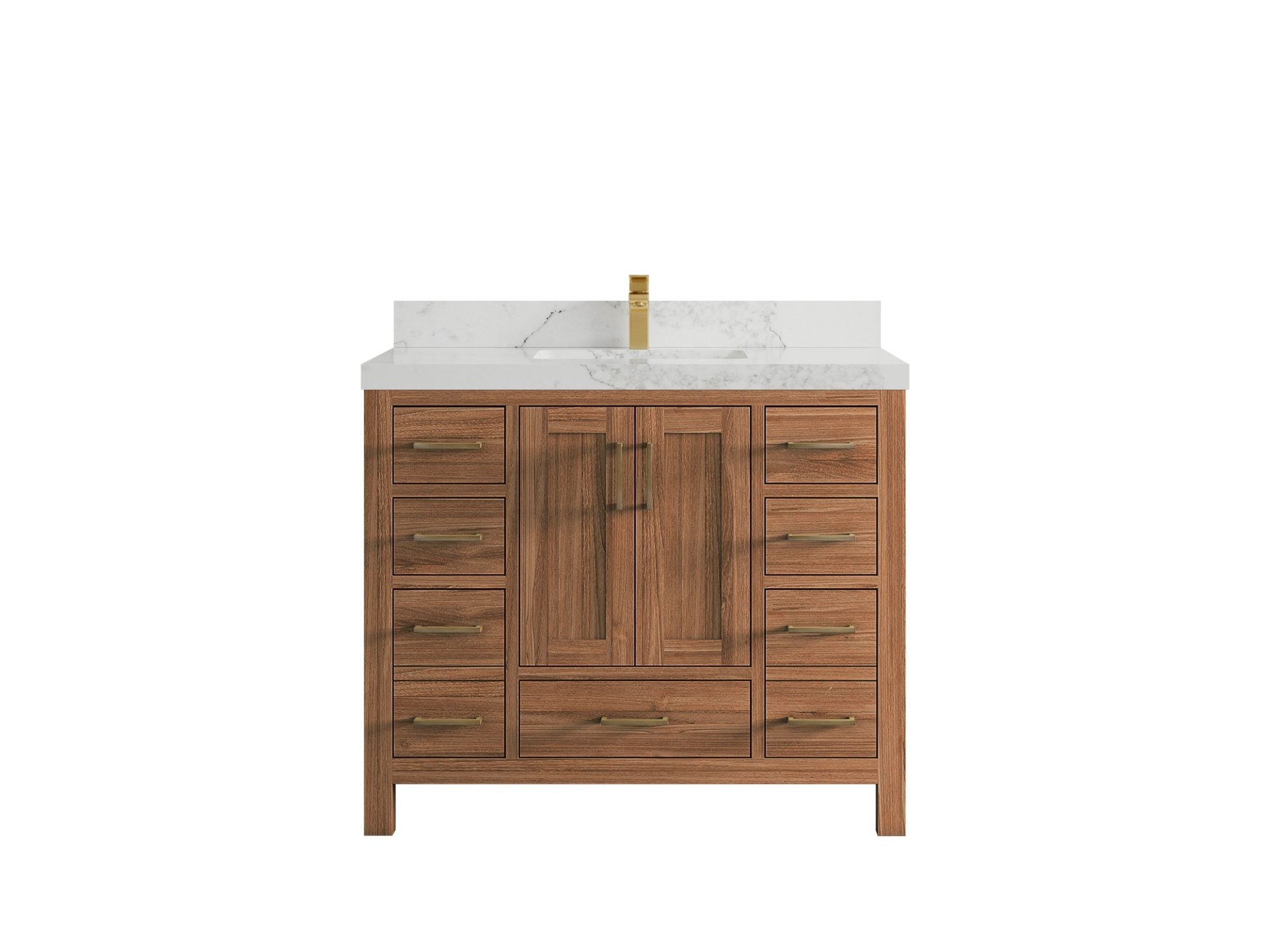 Malibu Teak Wood 42 in. W x 22 in. D Single Sink Bathroom Vanity