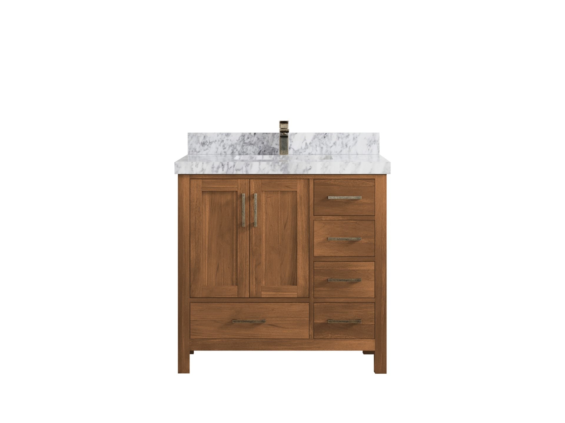 Malibu Teak Wood 36 in. W x 22 in. D Center Sink Bathroom Vanity