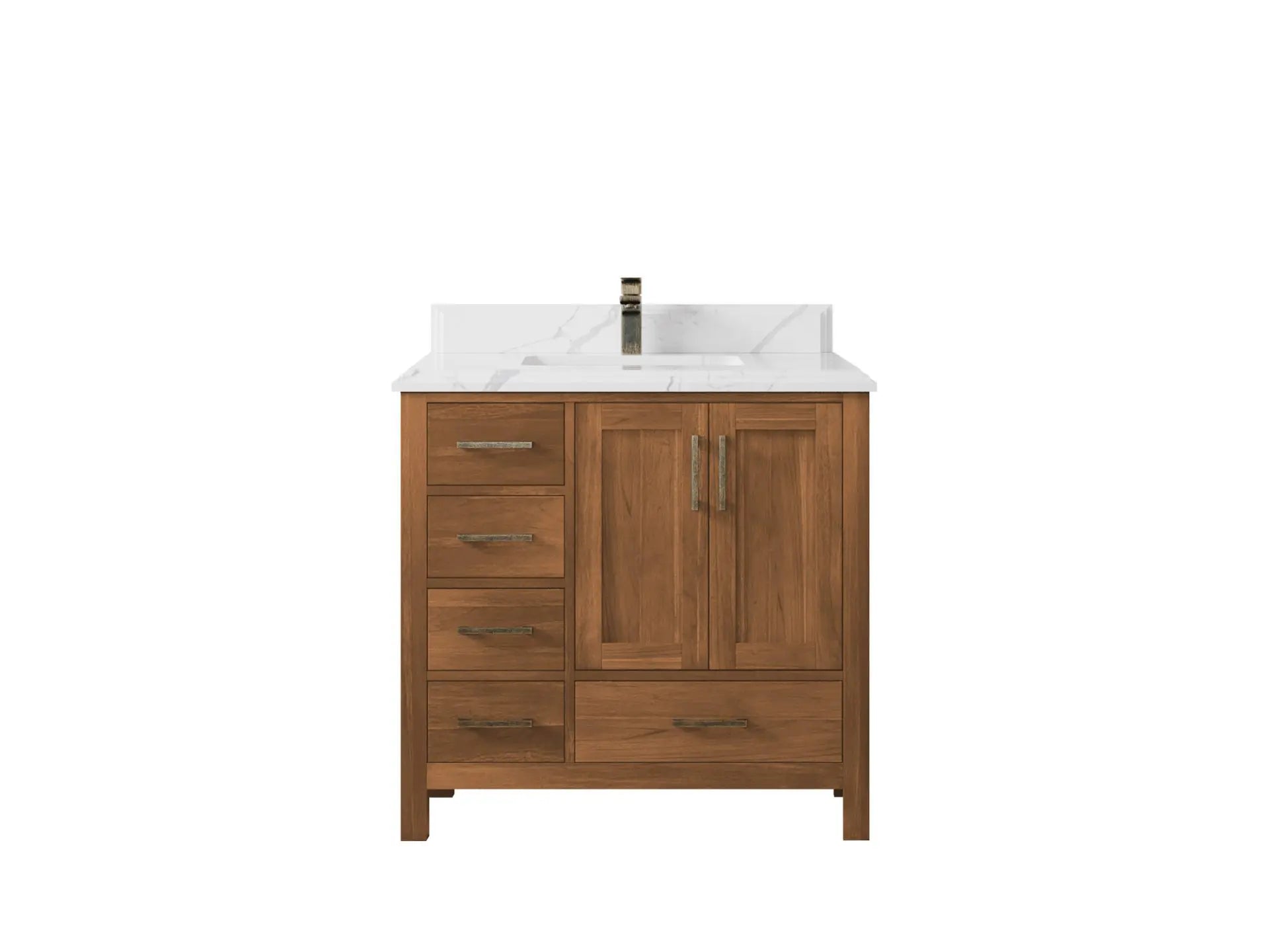 Malibu Teak Wood 36 in. W x 22 in. D Center Sink Bathroom Vanity