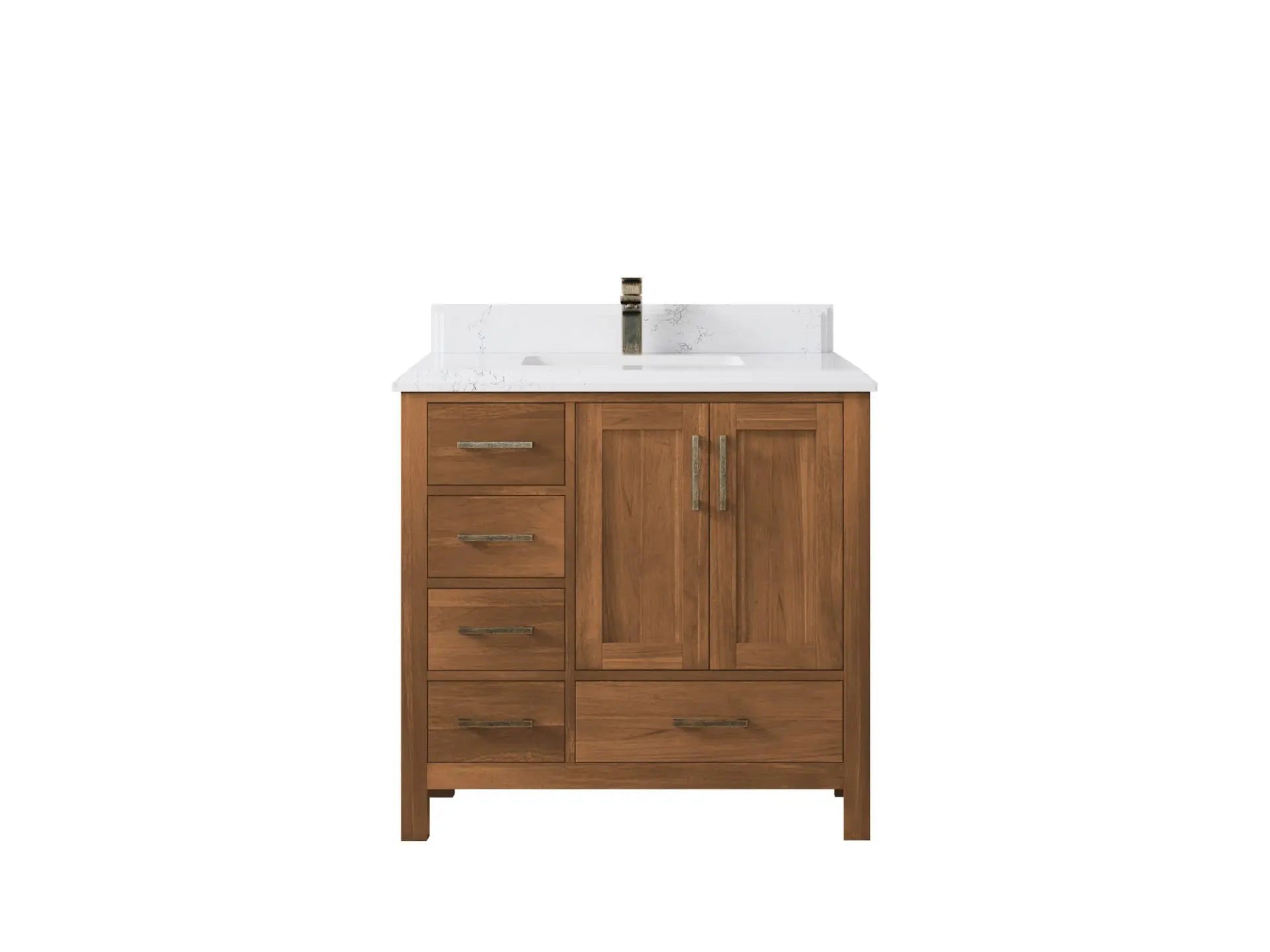 Malibu Teak Wood 36 in. W x 22 in. D Center Sink Bathroom Vanity