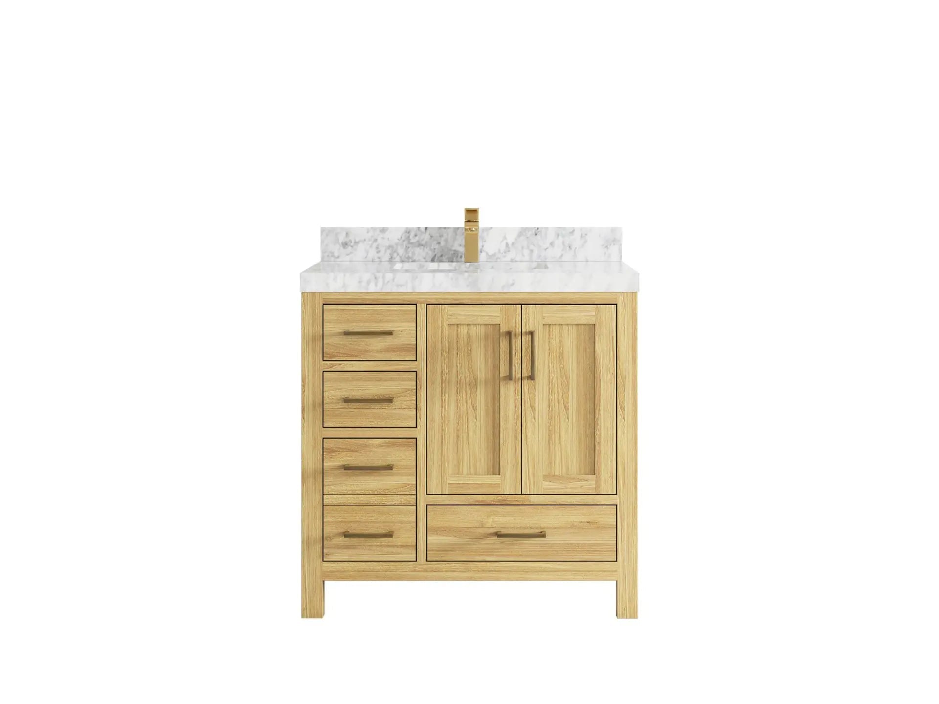 Malibu Teak Wood 36 in. W x 22 in. D Center Sink Bathroom Vanity