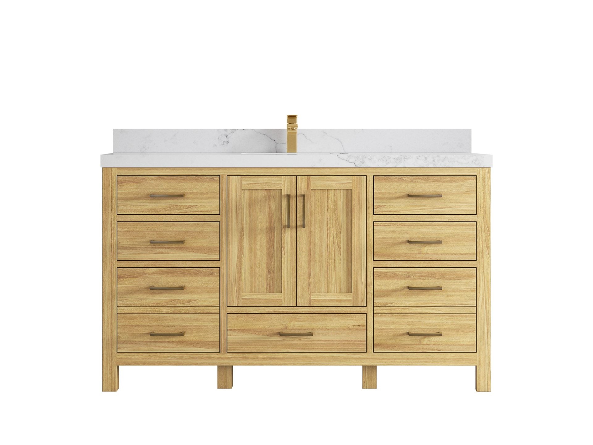 Malibu Teak Wood 60 in. W x 22 in. D Single Sink Bathroom Vanity