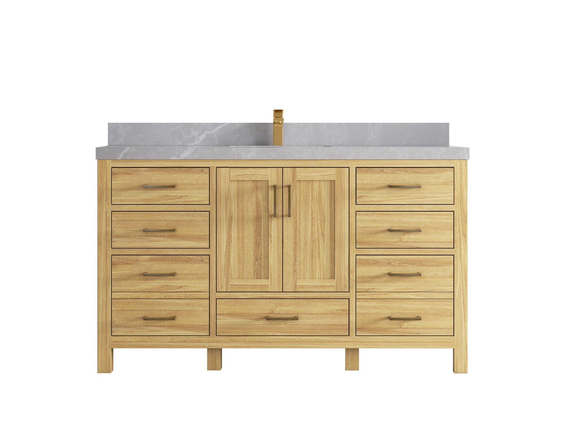 Malibu Teak Wood 60 in. W x 22 in. D Single Sink Bathroom Vanity
