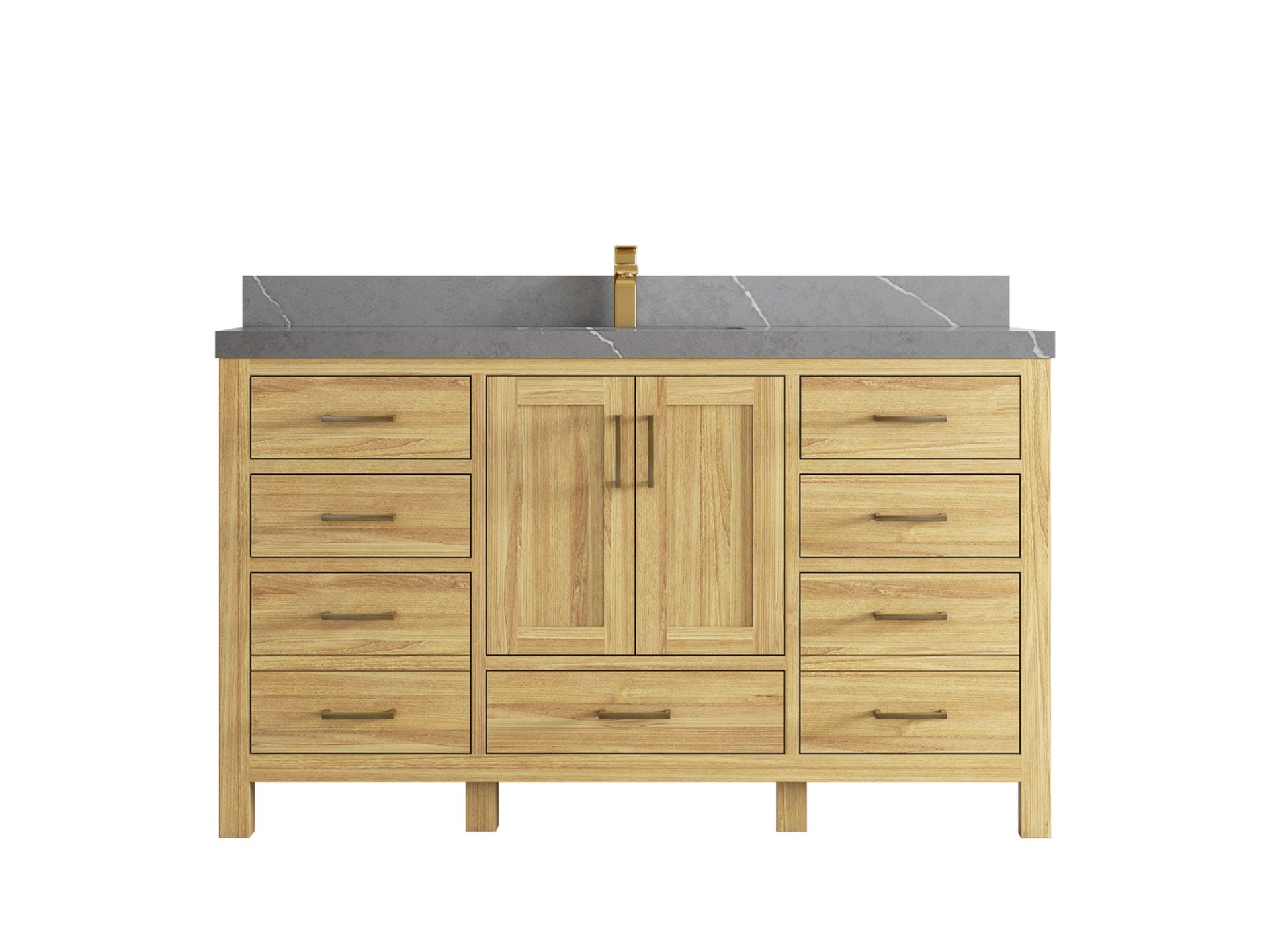 Malibu Teak Wood 60 in. W x 22 in. D Single Sink Bathroom Vanity