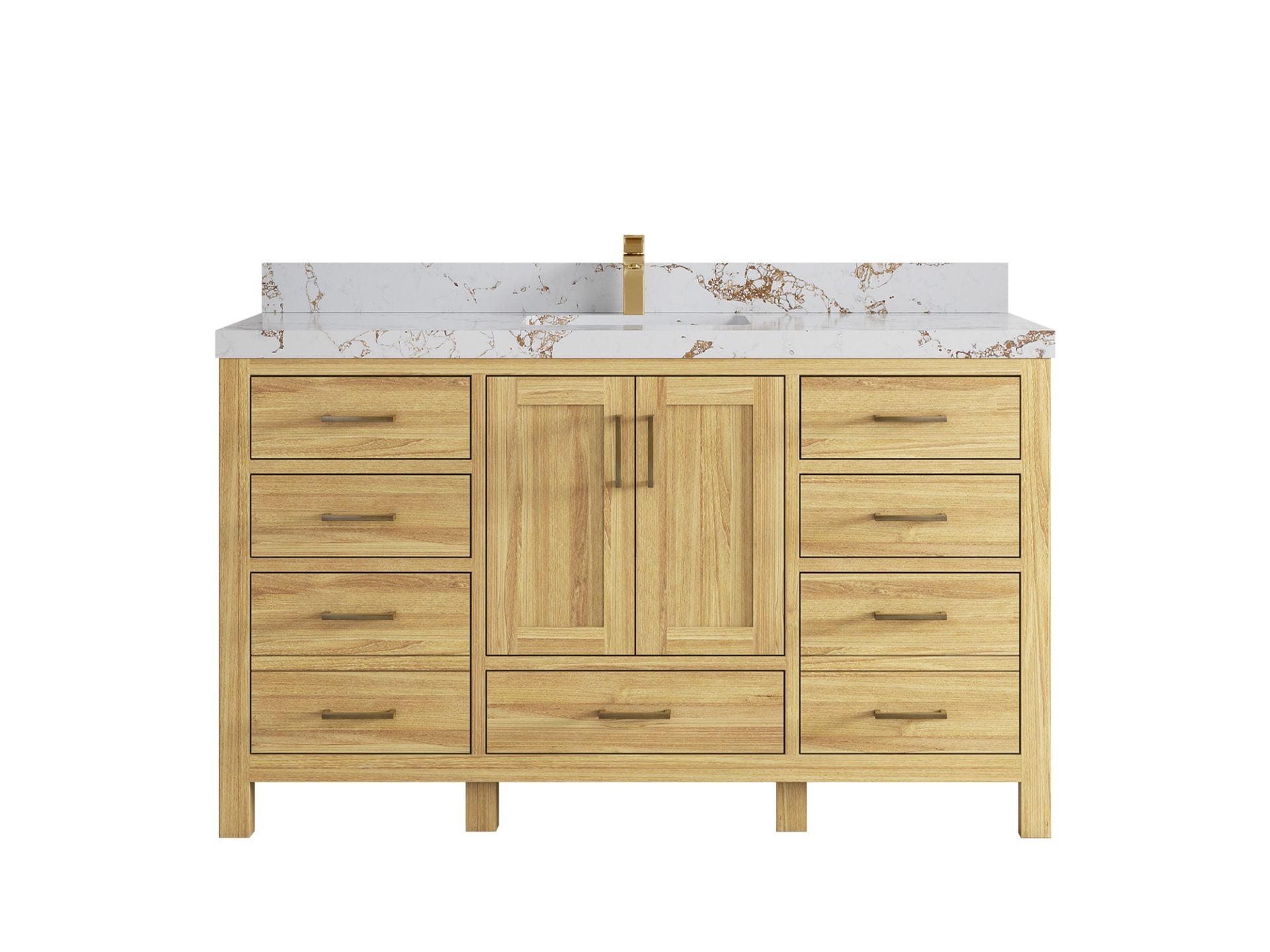 Malibu Teak Wood 60 in. W x 22 in. D Single Sink Bathroom Vanity